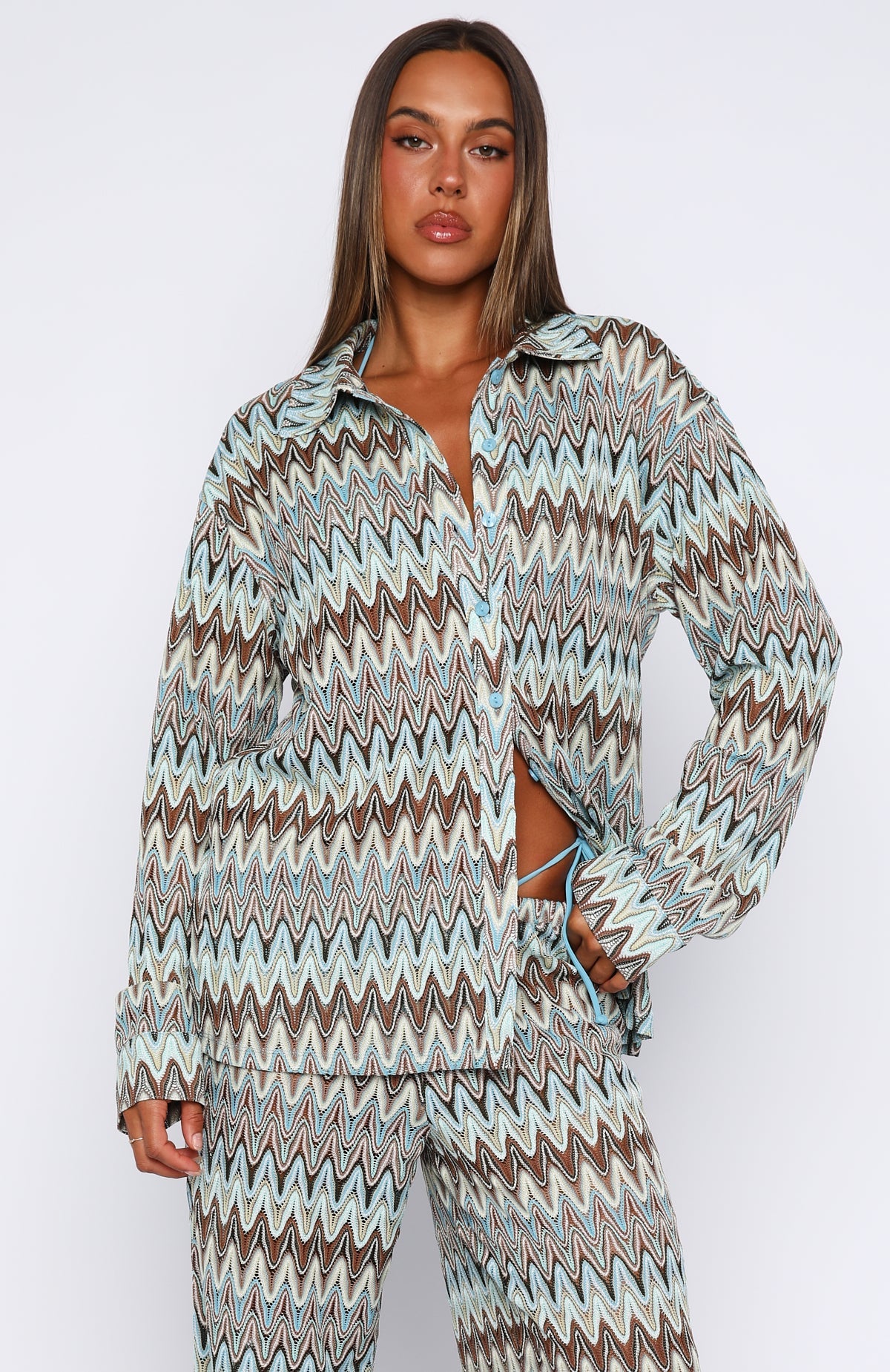Trending Doll Behaviour Long Sleeve Shirt Ocean Waves