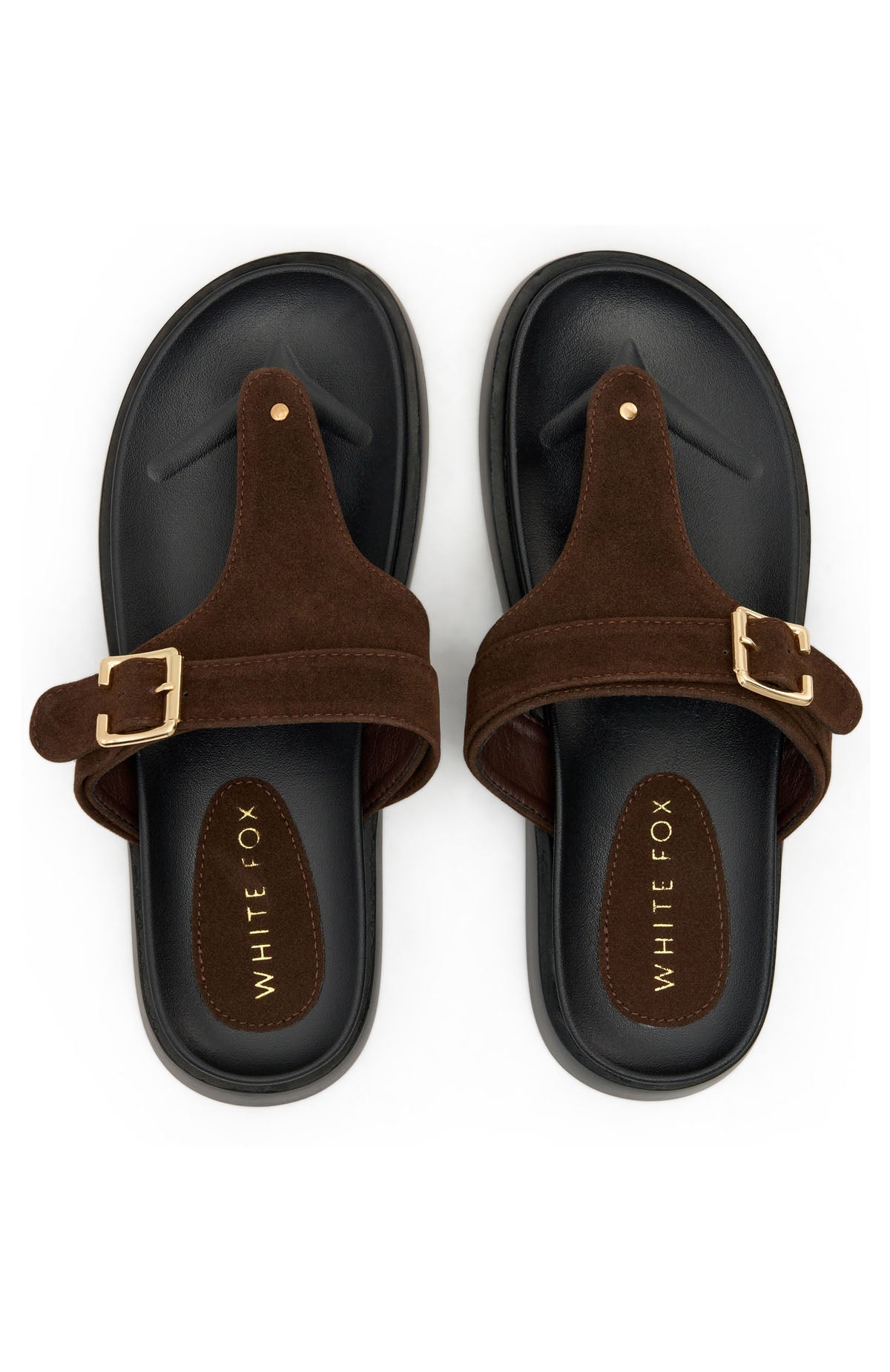 Trending Eudora Thong Sandals Chocolate Faux Suede