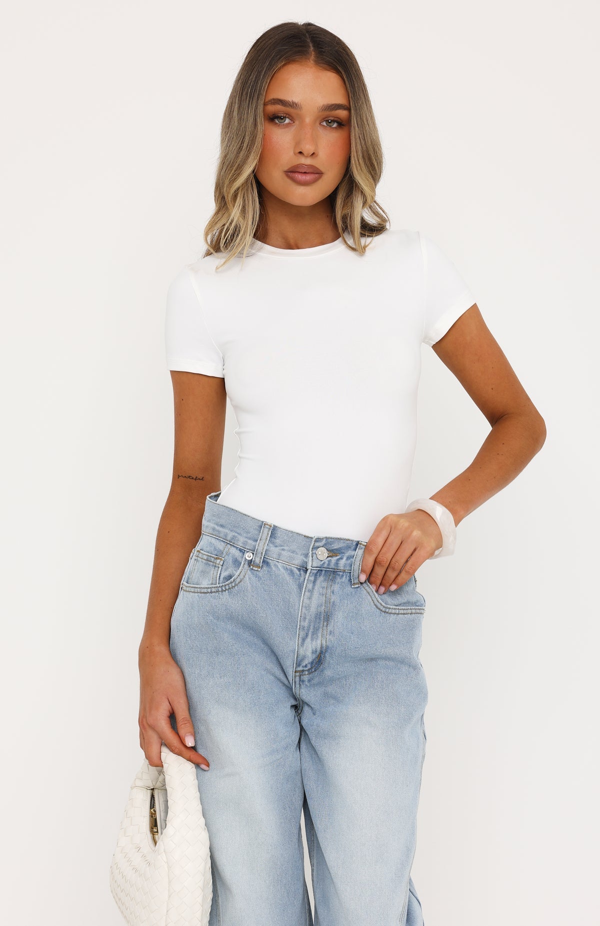 Trending Experience It All Short Sleeve Bodysuit White