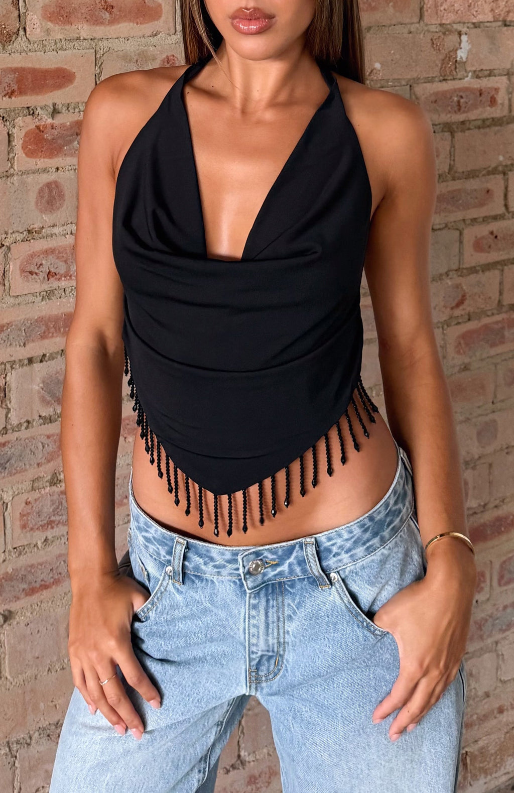 Trending Eyes For You Halter Top Black