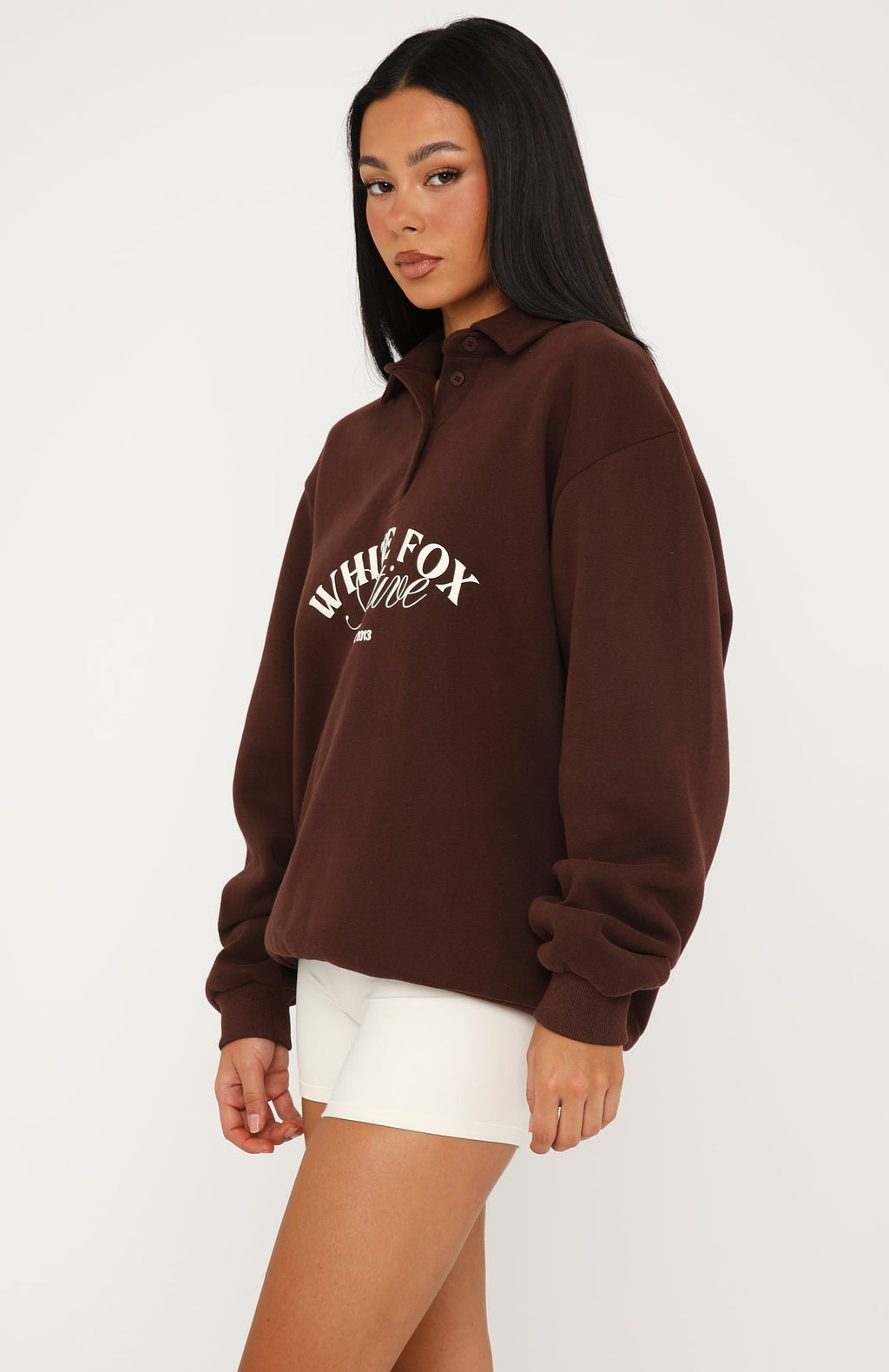 Trending Far Away Oversized Henley Sweater Dark Chocolate