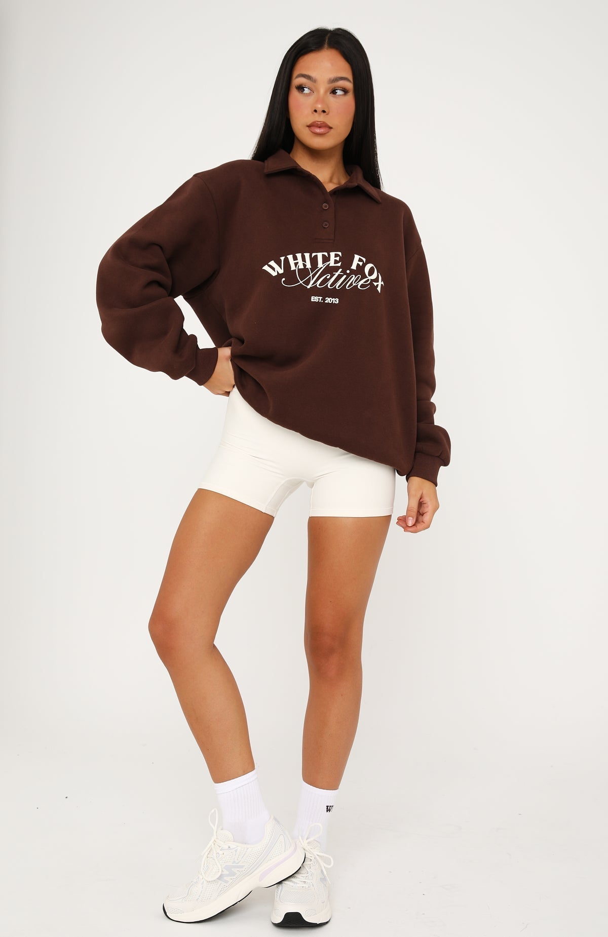 Trending Far Away Oversized Henley Sweater Dark Chocolate