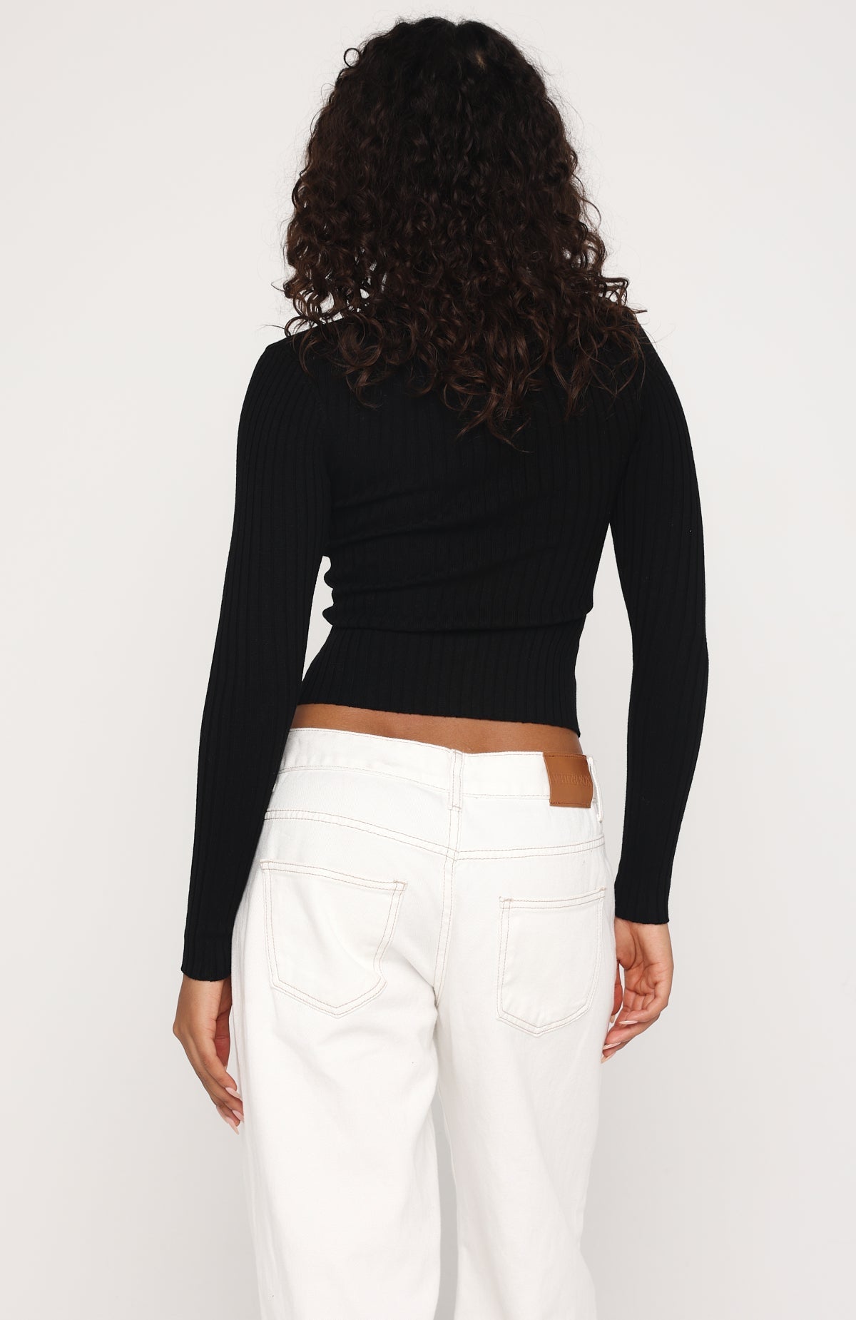 Trending Fine Wine Long Sleeve Knit Top Black