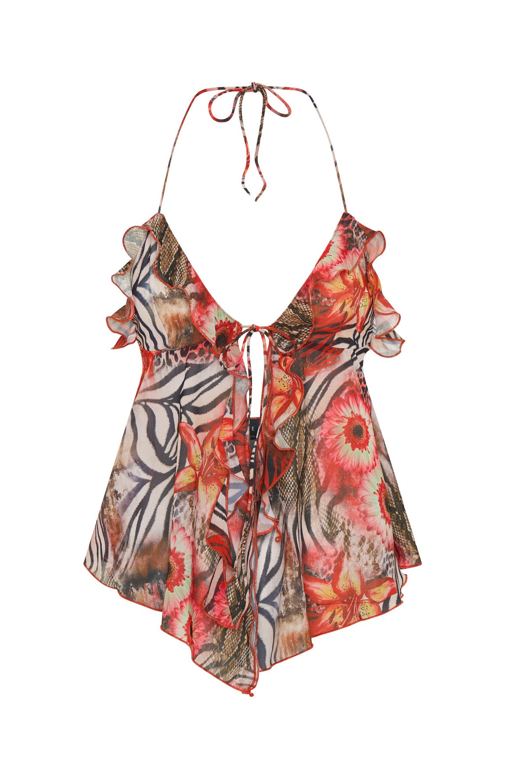 Trending Flirty And Thriving Halter Top Savage Bloom