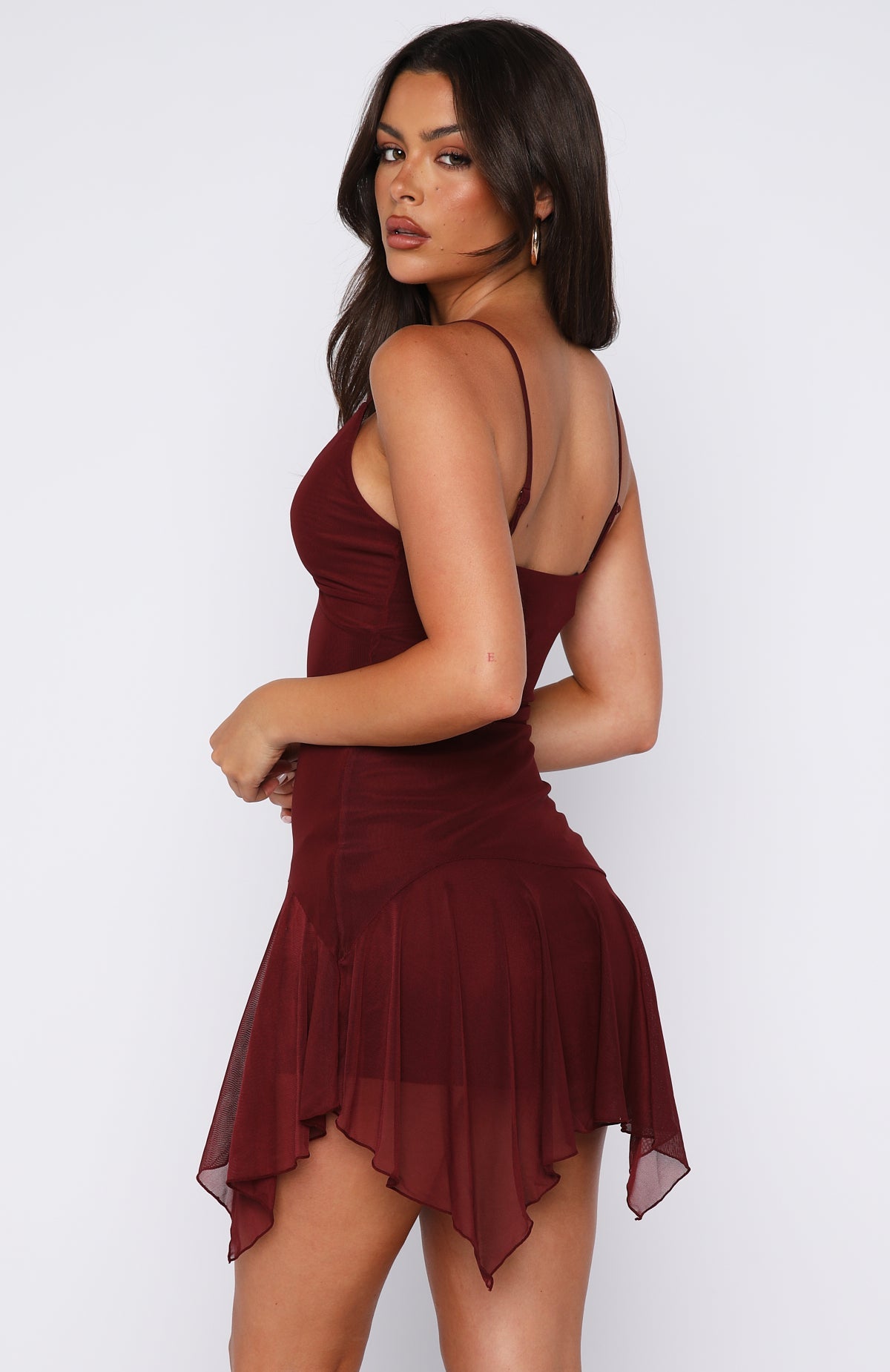 Trending Floating Through It Mini Dress Burgundy