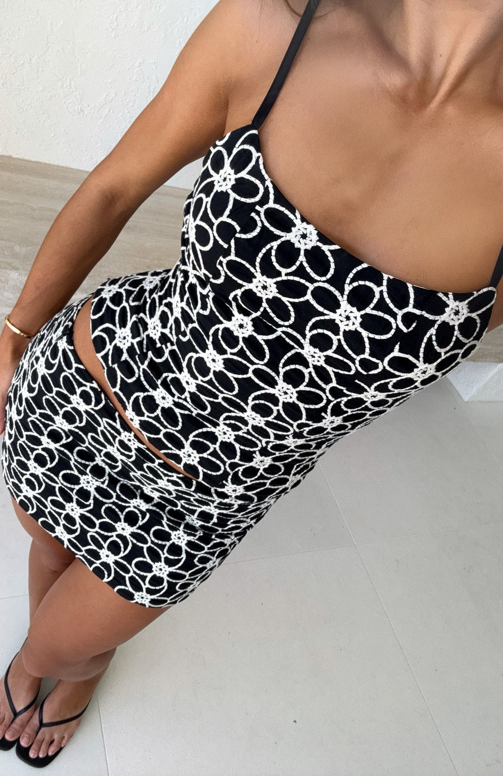 Trending Flower Fields Top Black