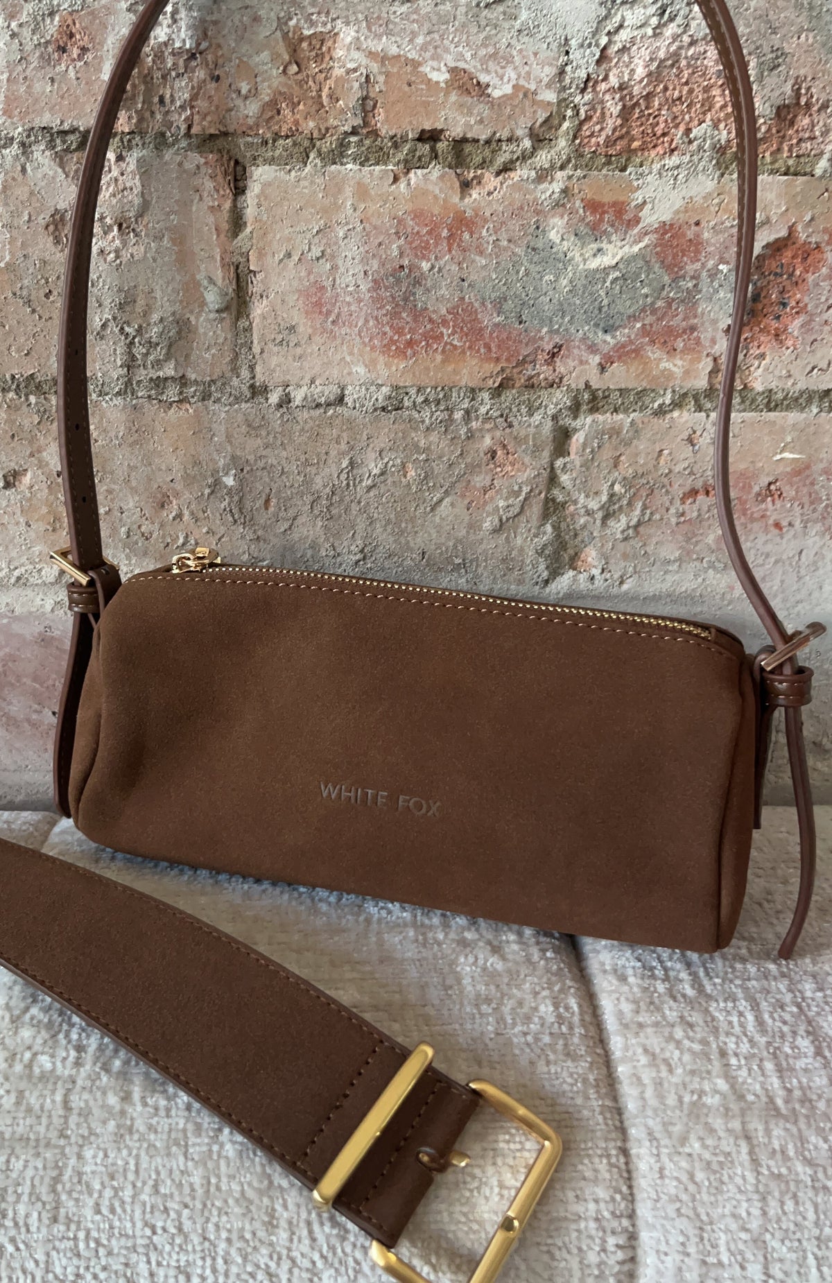 Trending Gannon Shoulder Bag Chocolate Faux Suede