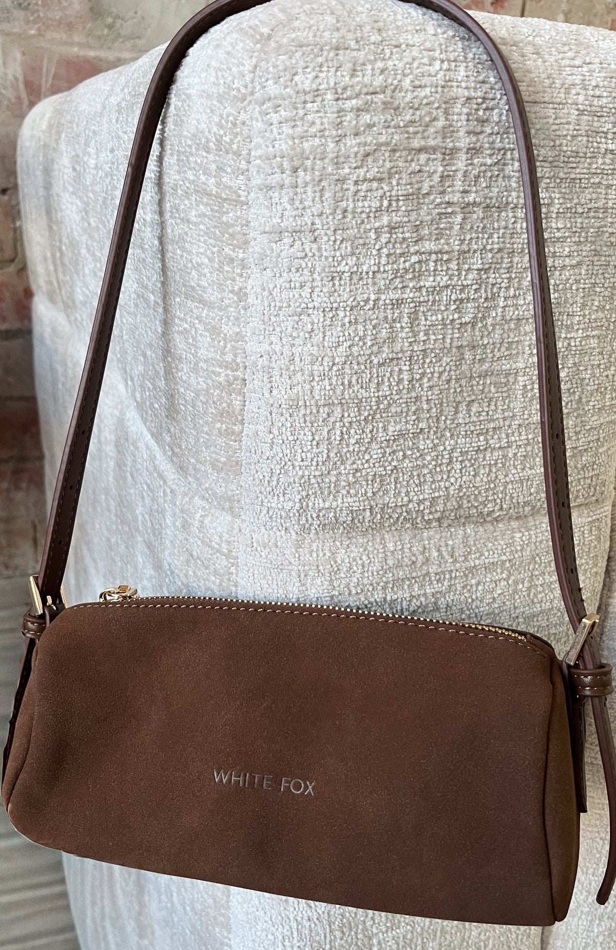 Trending Gannon Shoulder Bag Chocolate Faux Suede