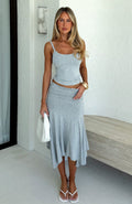 Trending Dressing Up Midi Skirt Grey Marle
