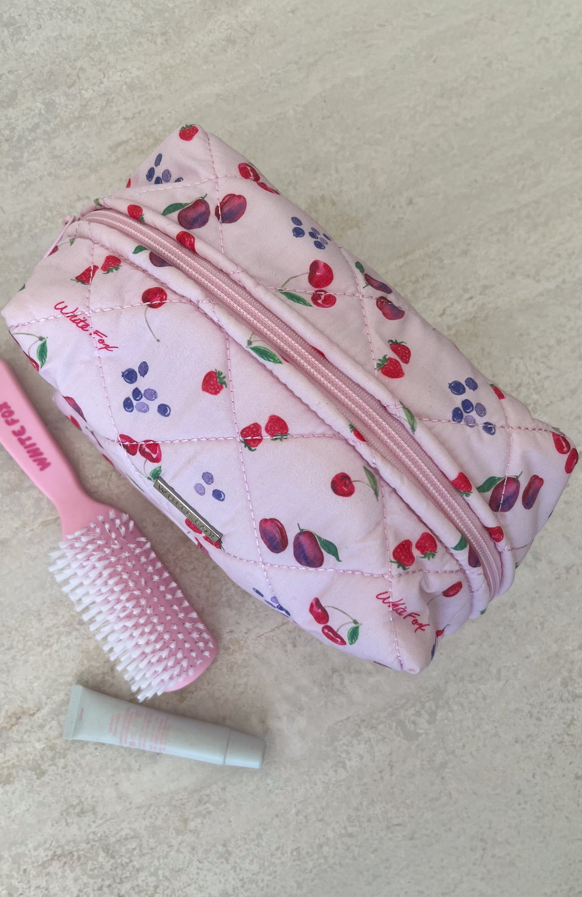 Trending Getting Ready Cosmetic Bag Pink Berries