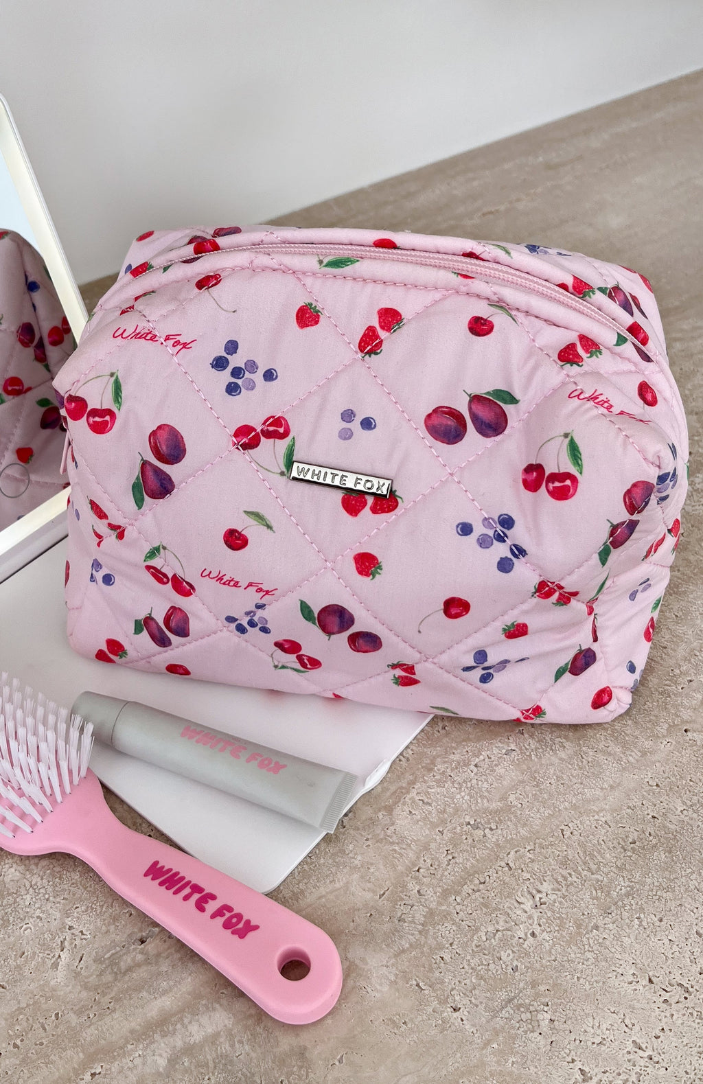Trending Getting Ready Cosmetic Bag Pink Berries