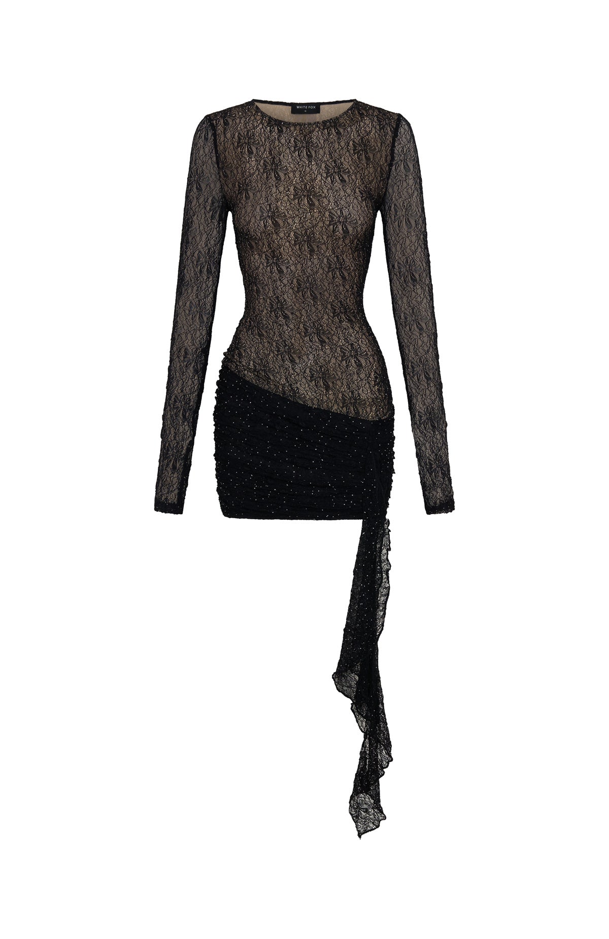 Trending Glitter Up Long Sleeve Mini Dress Black