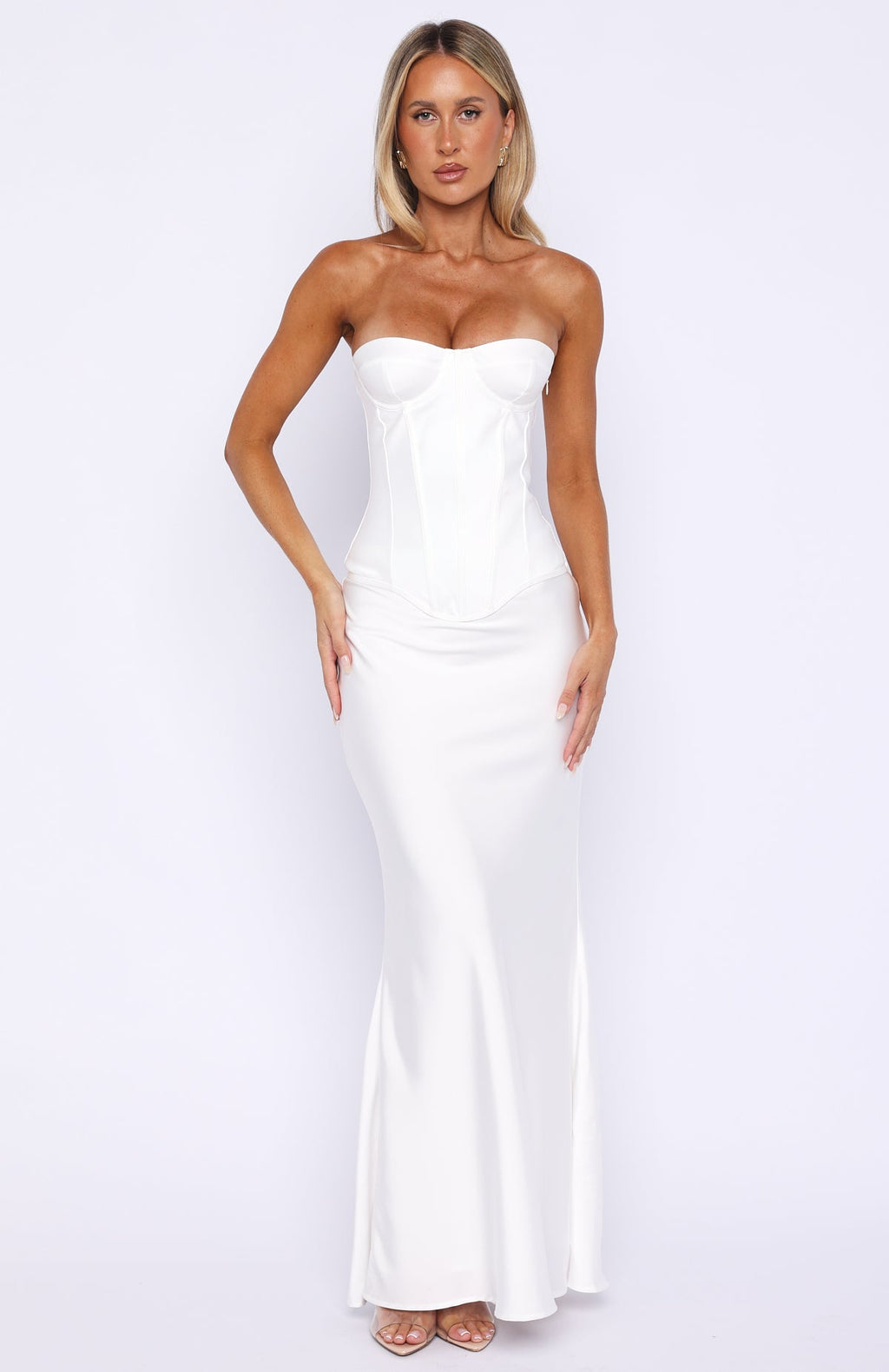Trending Forever Starts Now Maxi Skirt Off White