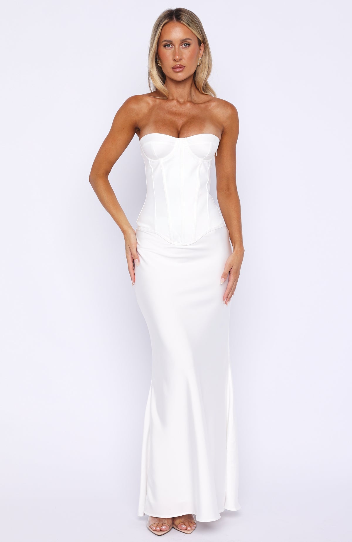 Trending Forever Starts Now Maxi Skirt Off White