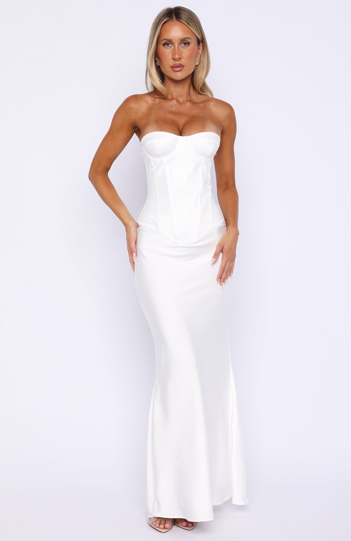 Trending Golden Mile Strapless Bustier Off White