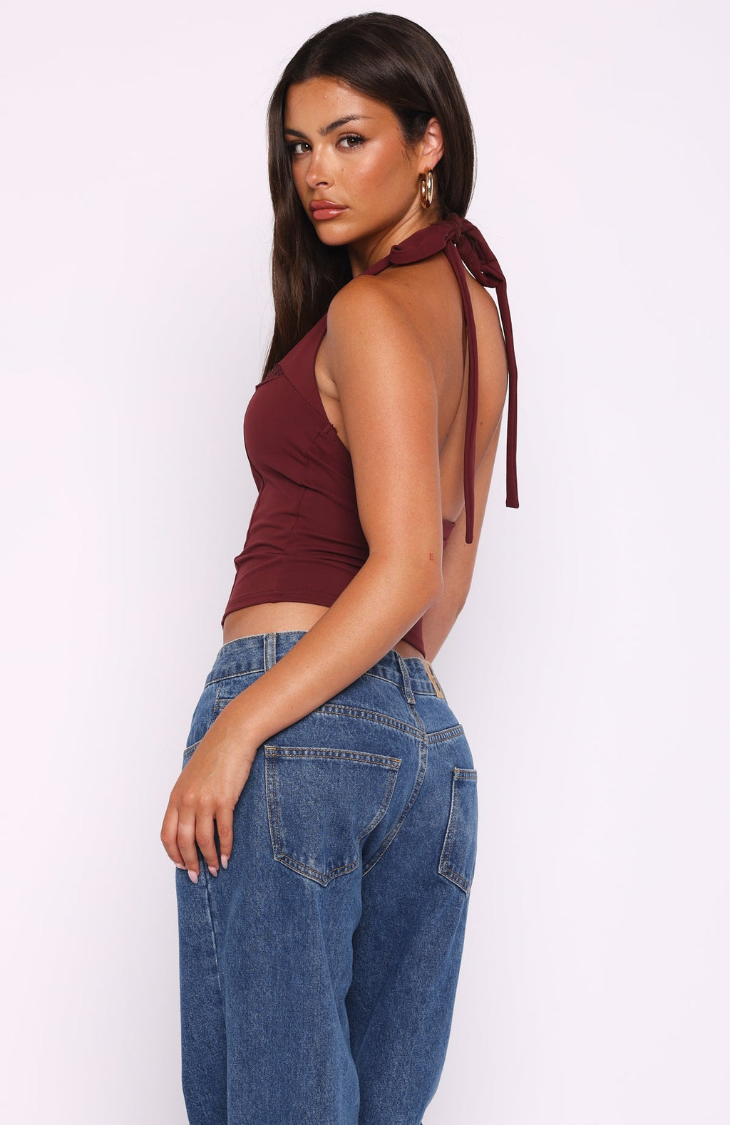 Trending Good Feels Halter Top Burgundy