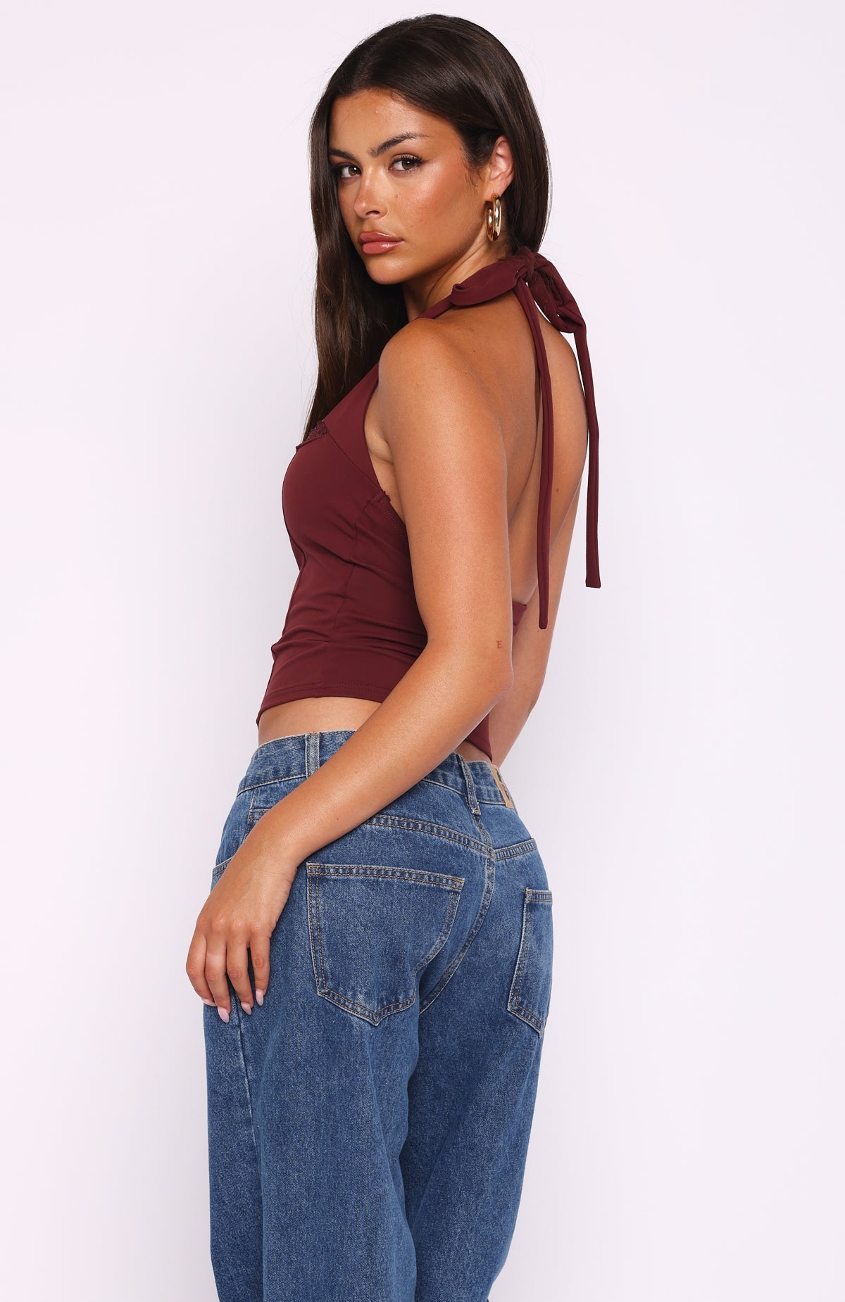 Trending Good Feels Halter Top Burgundy
