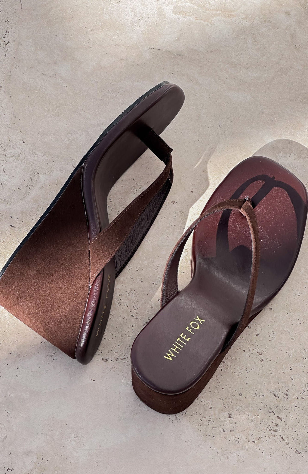 Trending Grace Wedge Chocolate Faux Suede