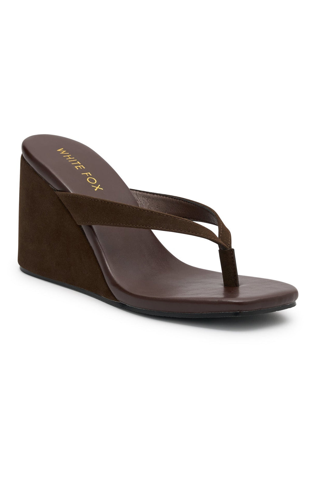 Trending Grace Wedge Chocolate Faux Suede