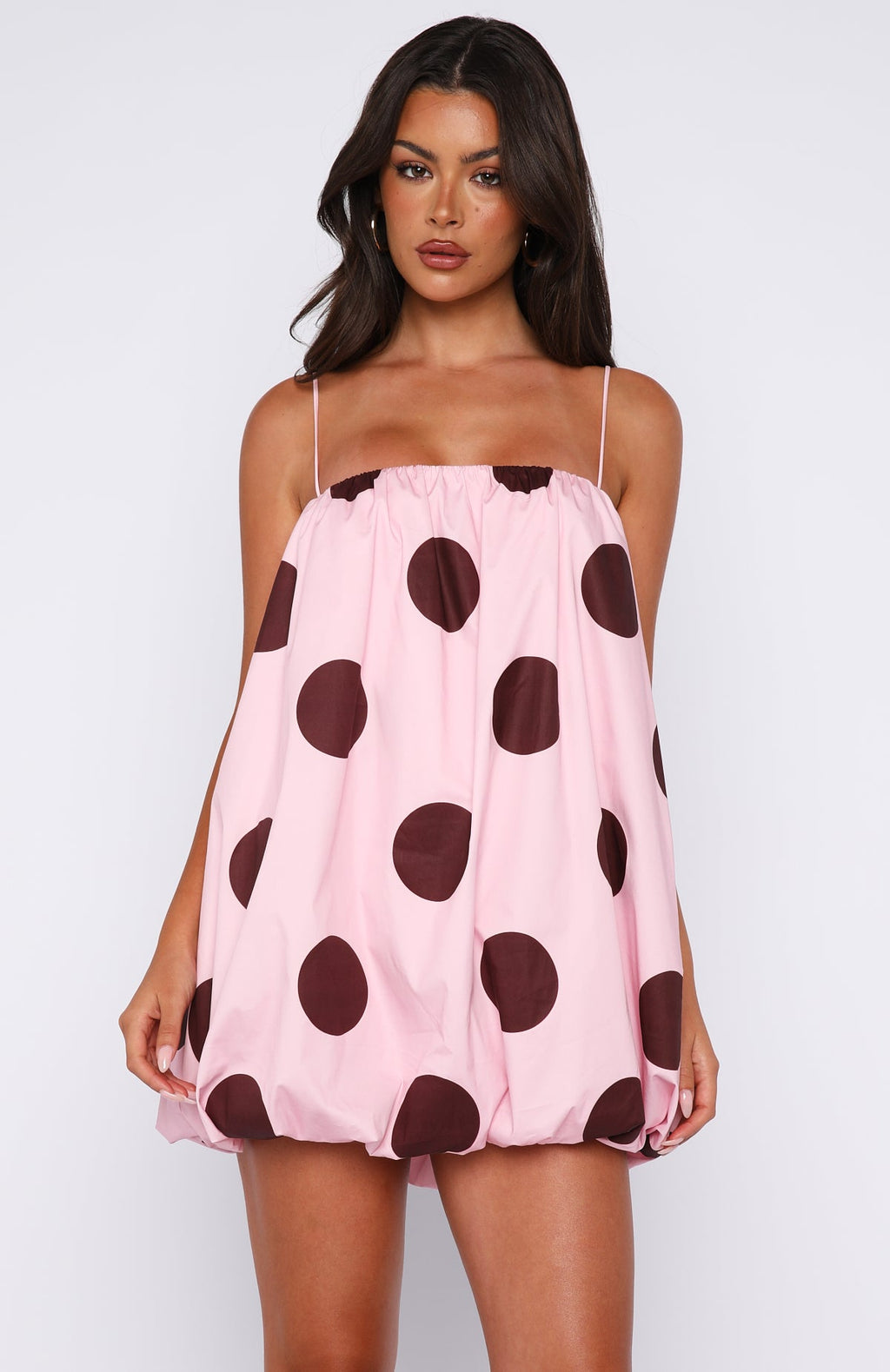 Trending Gravity Lost Mini Dress Pink Polka Dot