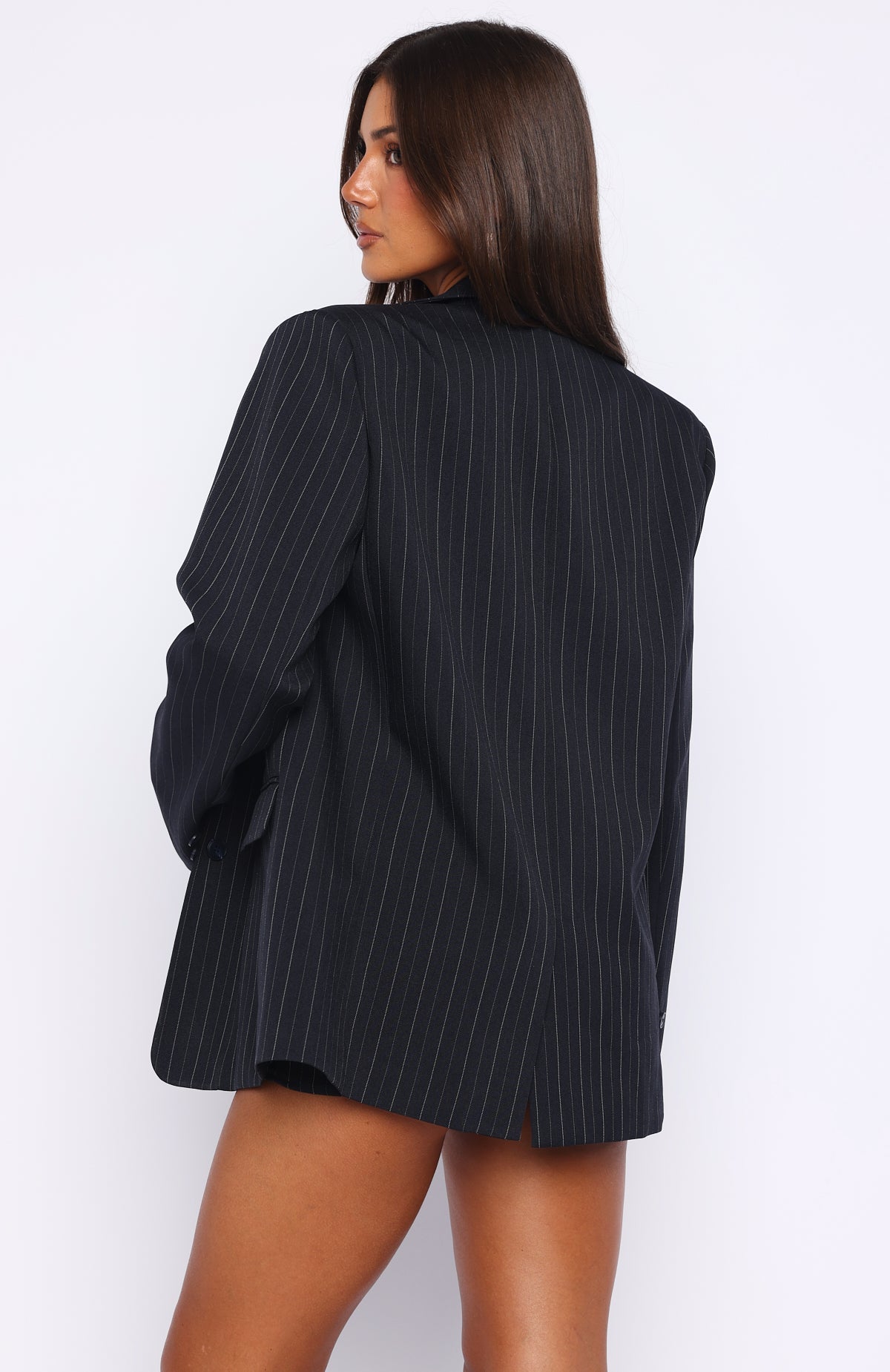 Trending High Line Blazer Navy Pinstripe