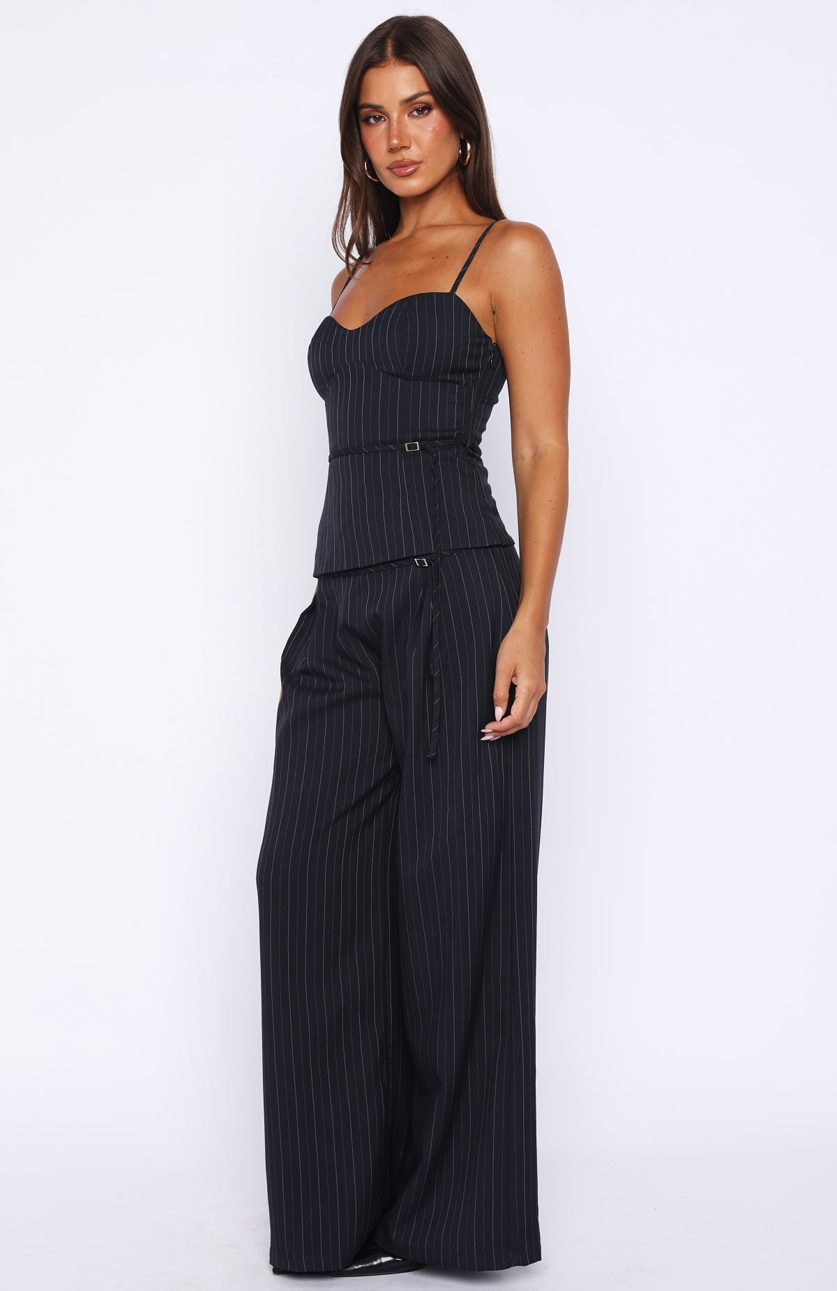 Trending High Line Pants Navy Pinstripe