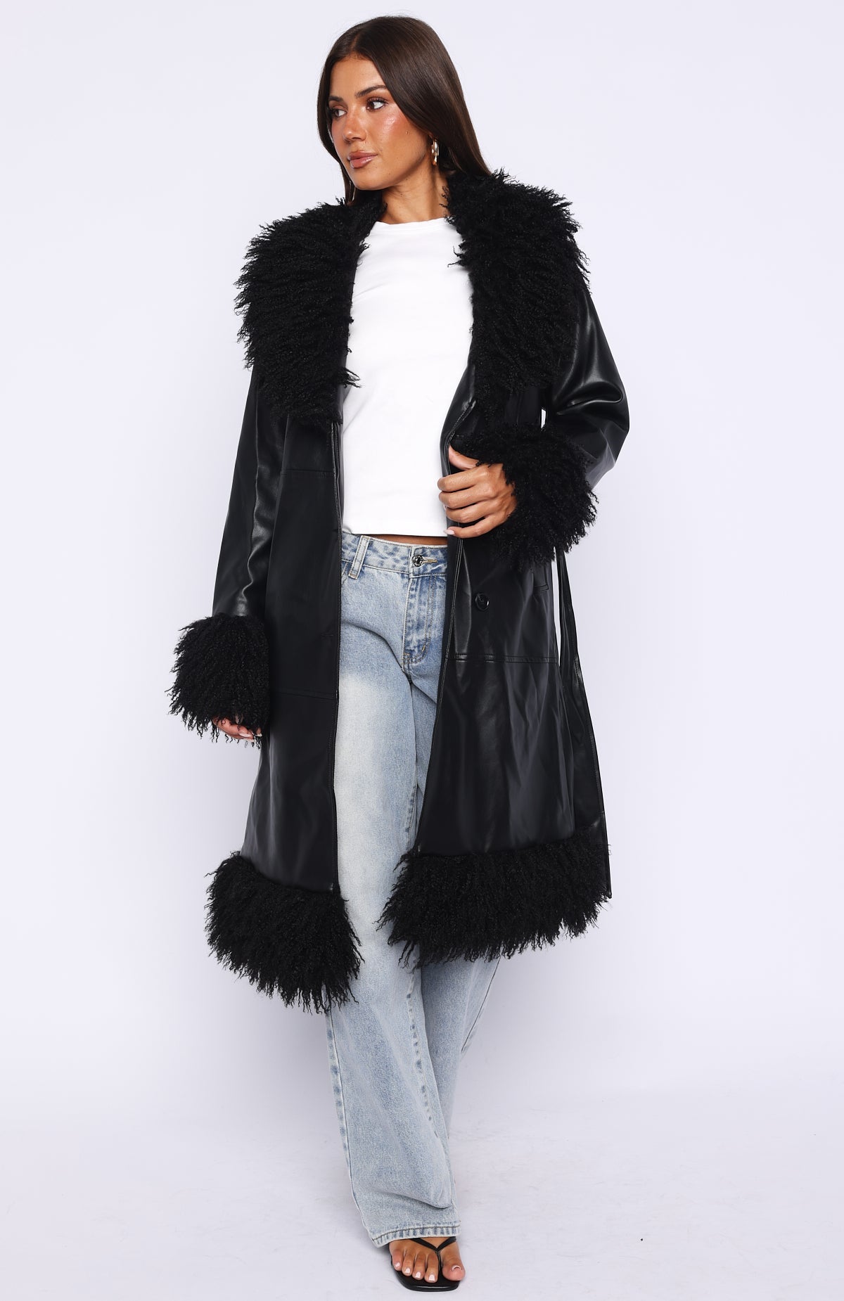 Trending In My Space PU Jacket Black