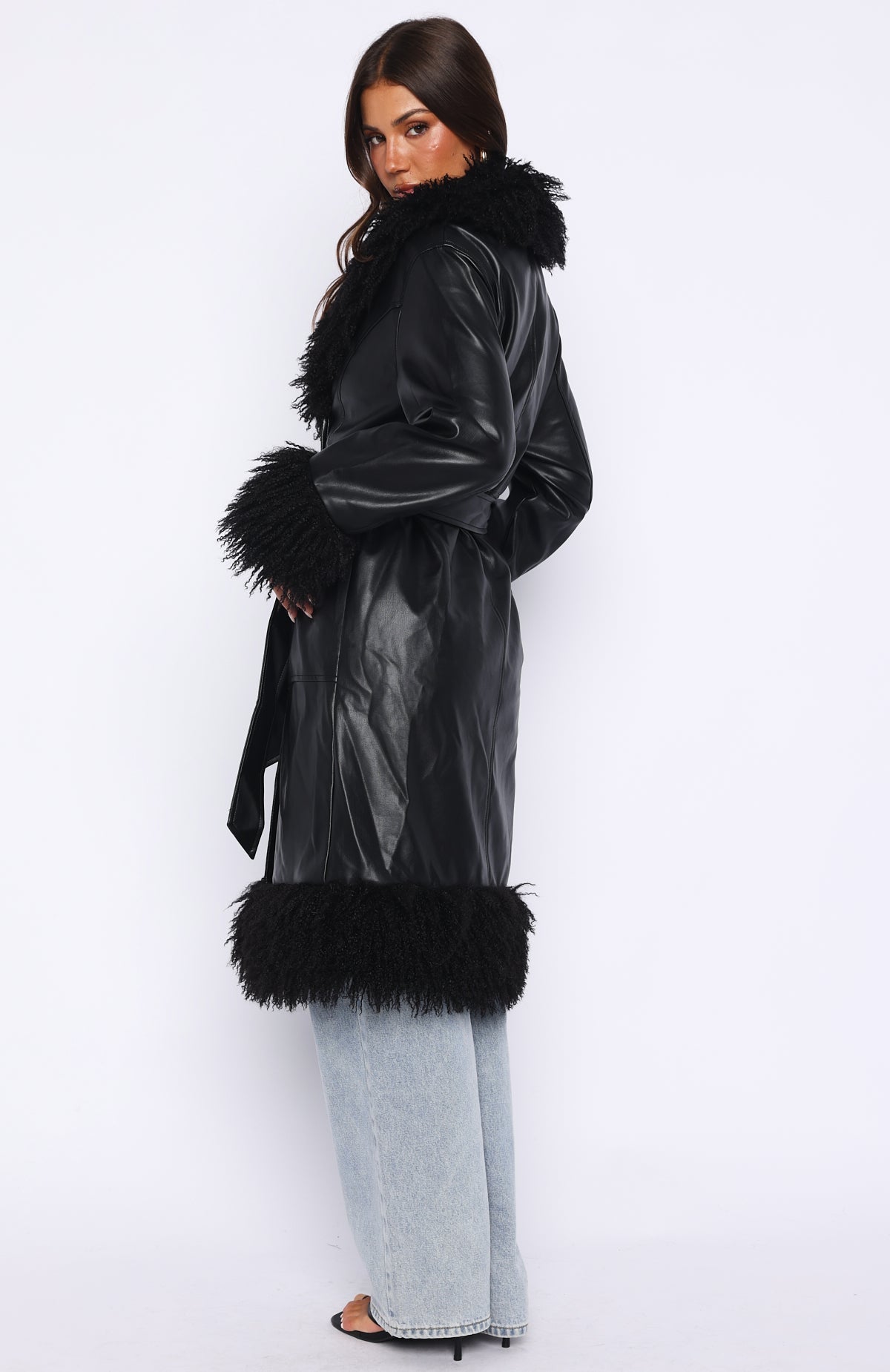 Trending In My Space PU Jacket Black