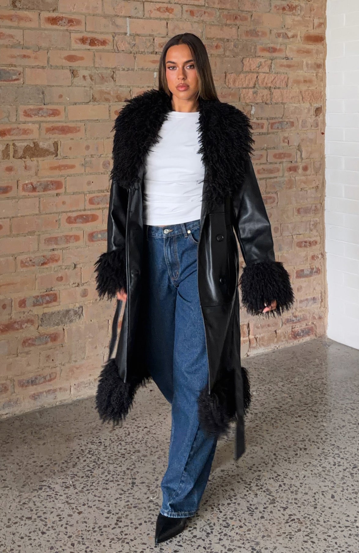 Trending In My Space PU Jacket Black