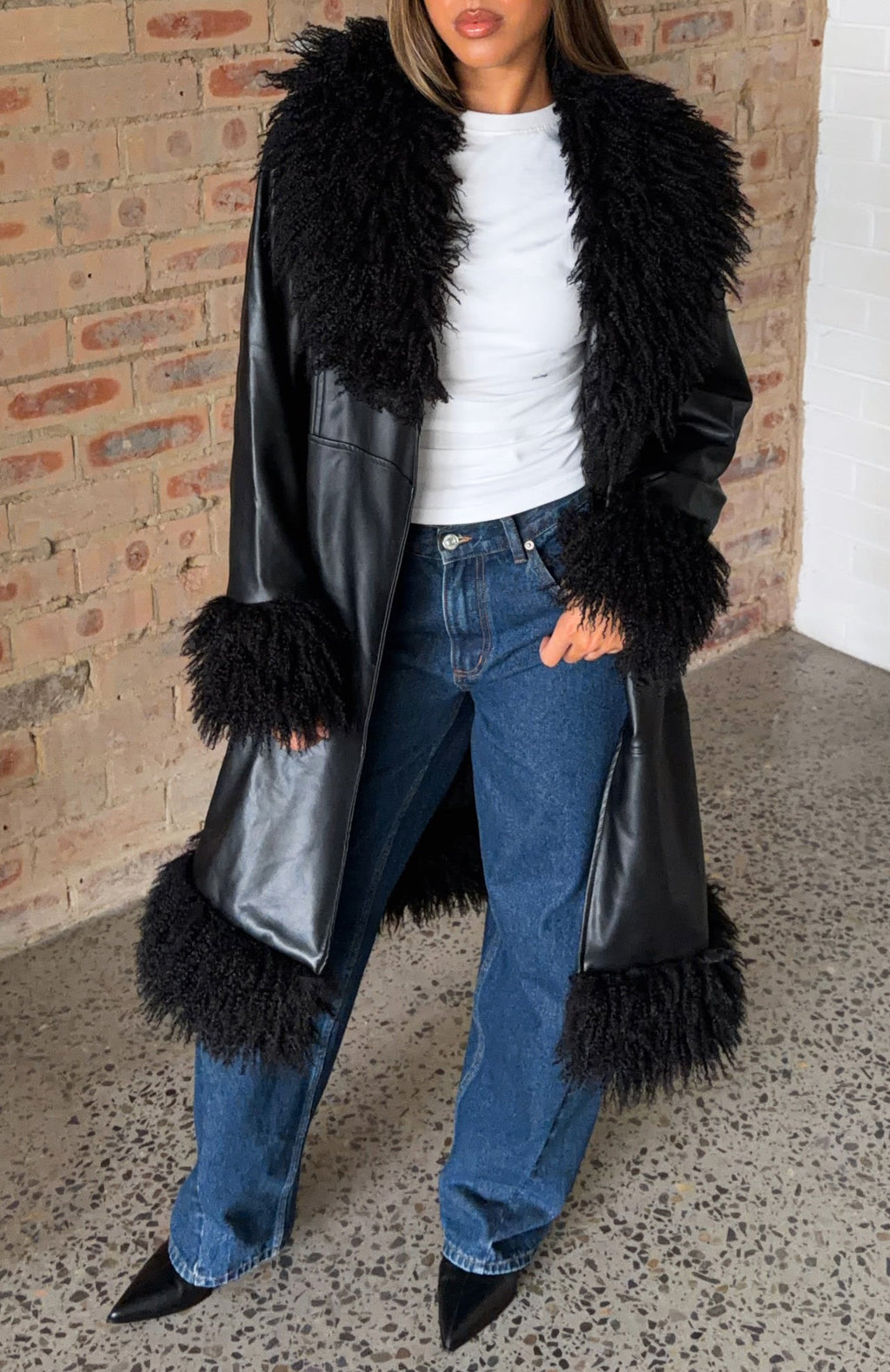 Trending In My Space PU Jacket Black