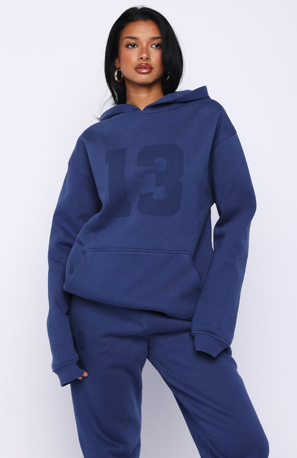 Trending Its Your Chance Oversized Hoodie Navy