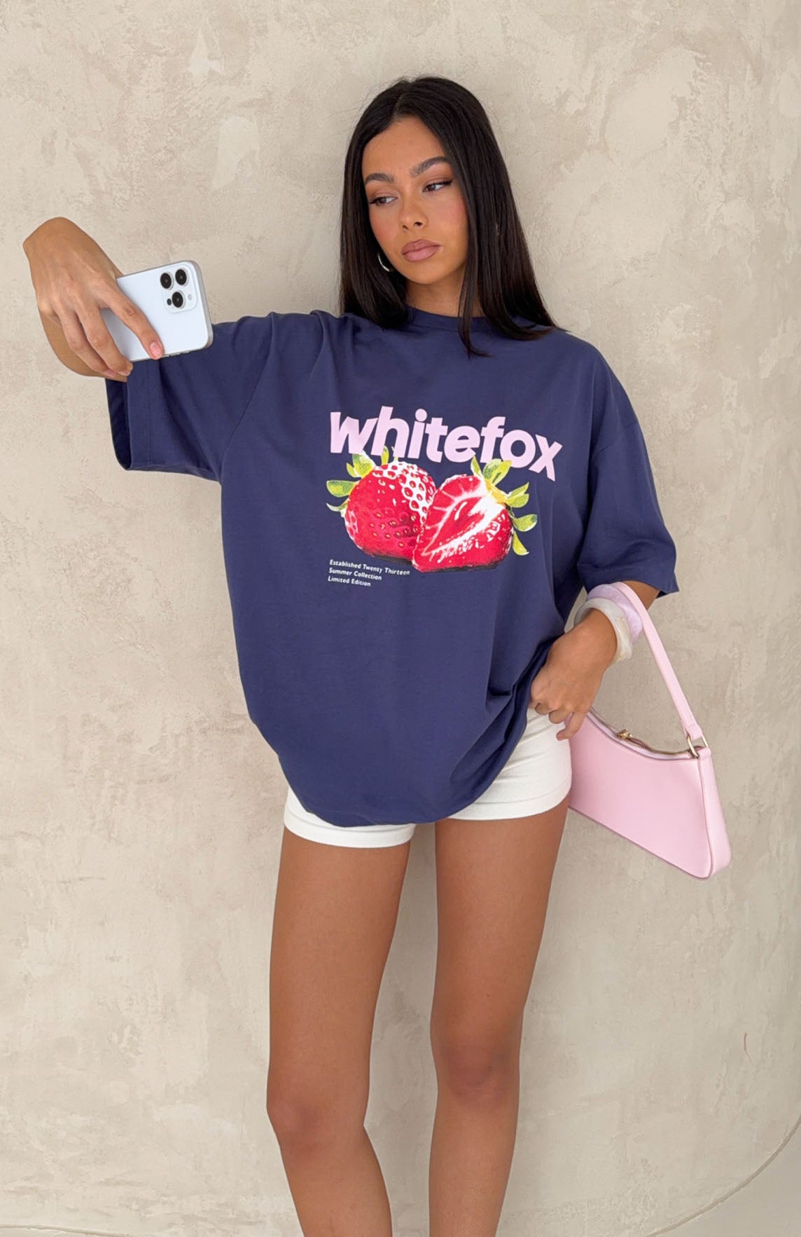 Trending Juicy Gossip Oversized Tee Navy