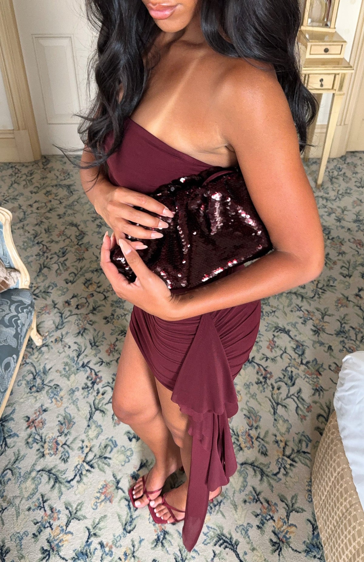 Trending June Clutch Bag Burgundy