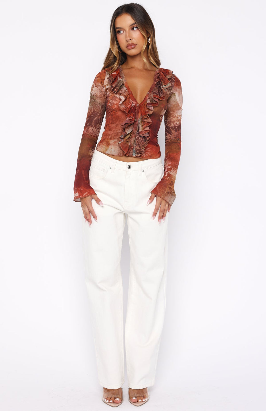 Trending Just Me Long Sleeve Top Ember Garden