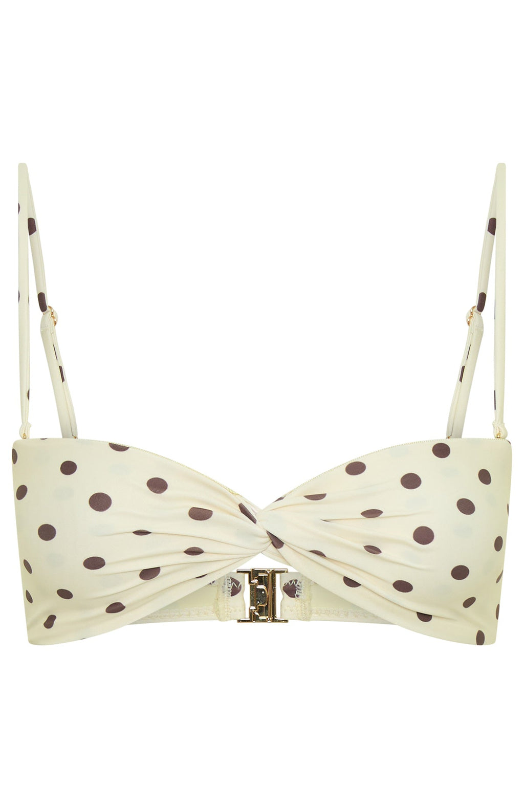 Trending Kaya Bikini Top CreamChoc Polka Dot