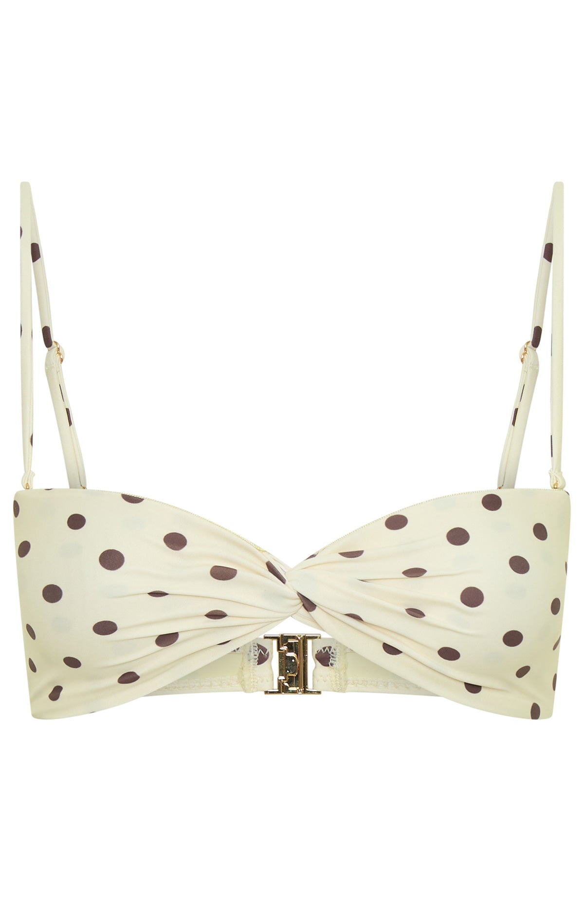 Trending Kaya Bikini Top CreamChoc Polka Dot