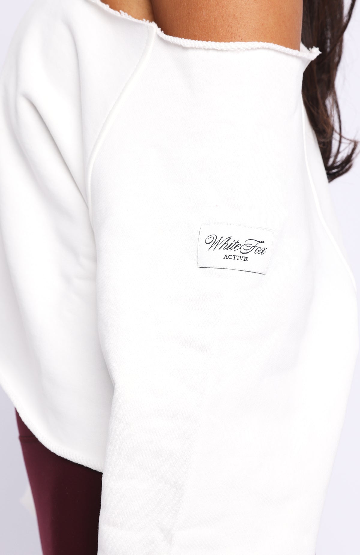 Trending Keep It Rolling Cropped Off Shoulder Sweater Off White
