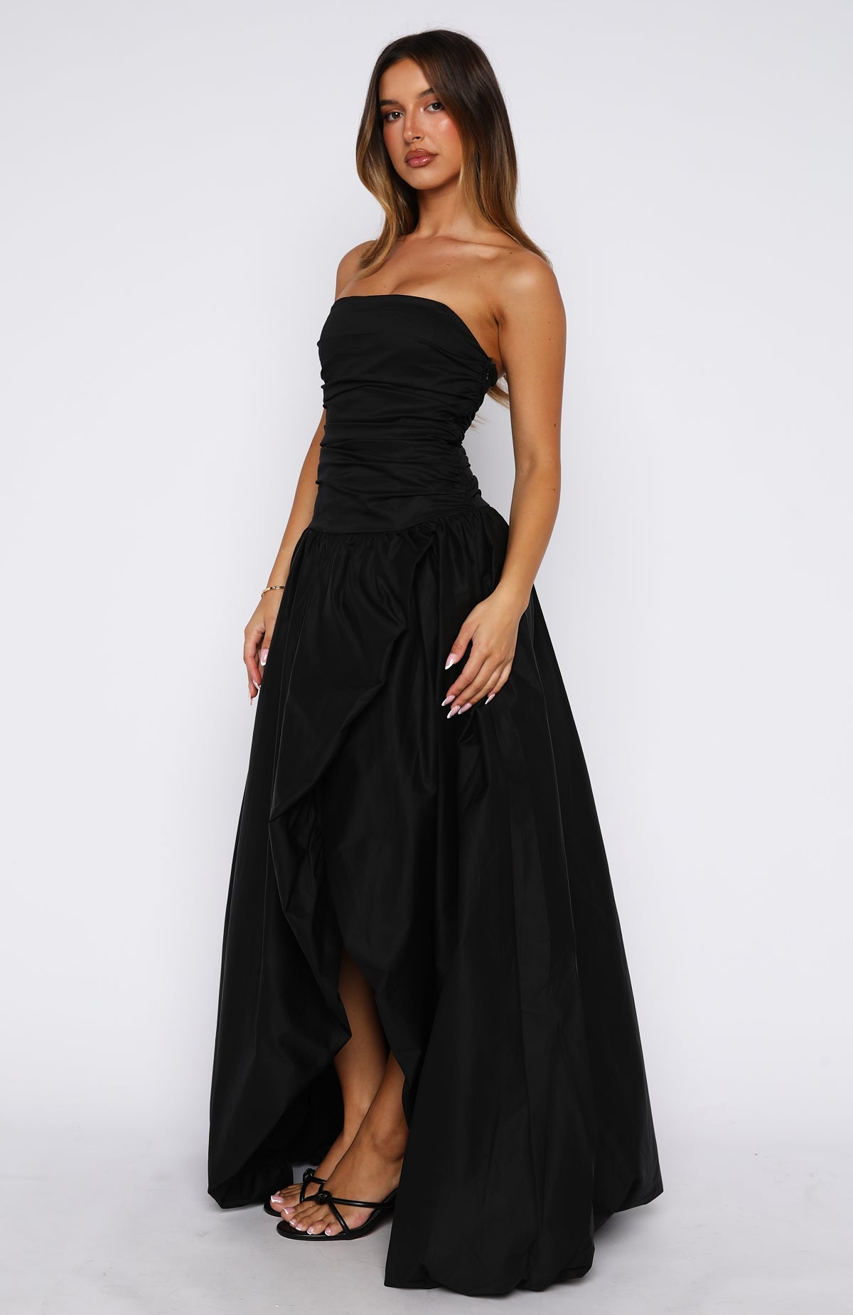 Trending Keep My Promise Strapless Maxi Dress Black