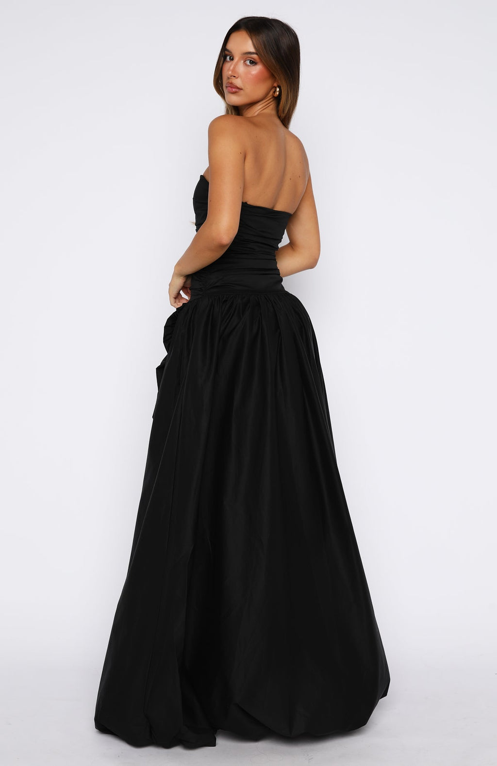 Trending Keep My Promise Strapless Maxi Dress Black