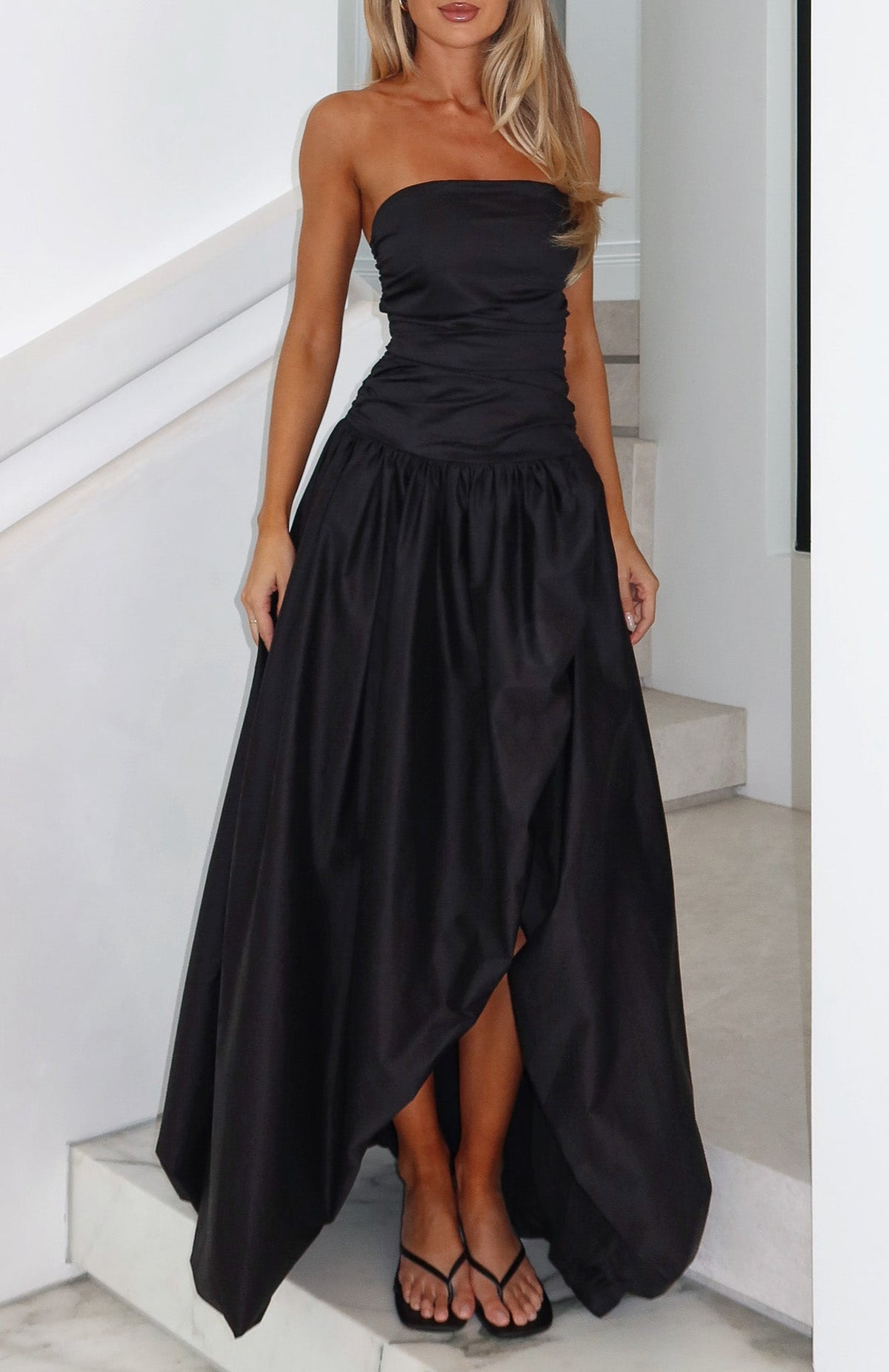Trending Keep My Promise Strapless Maxi Dress Black