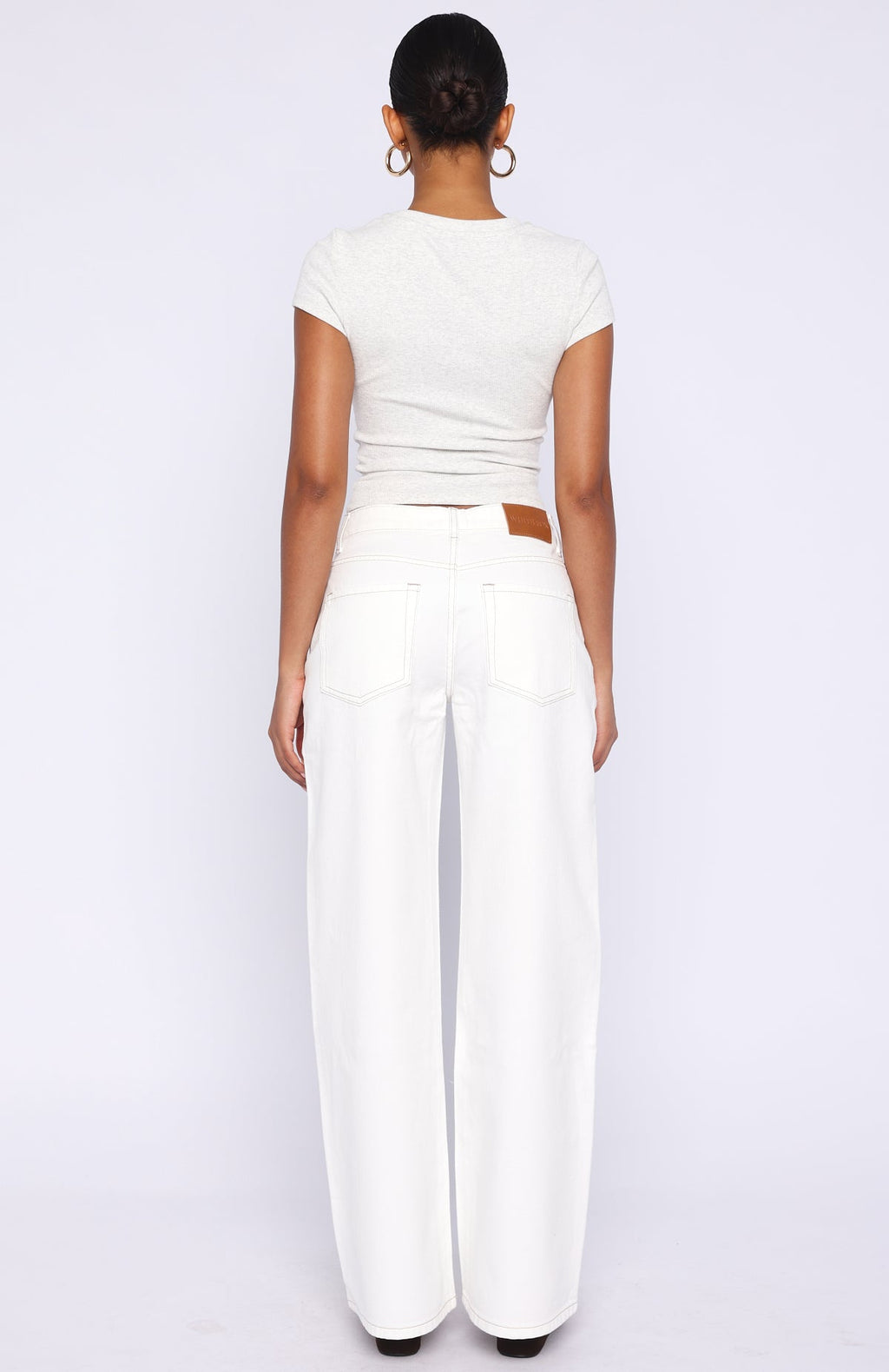 Trending Kendall Mid Rise Wide Leg Jeans Off White
