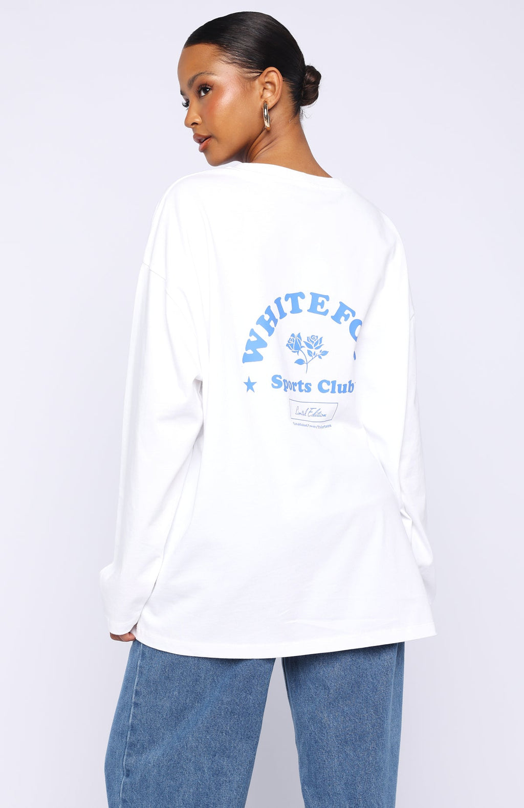 Trending Little Bit Loud Oversized Long Sleeve Tee White