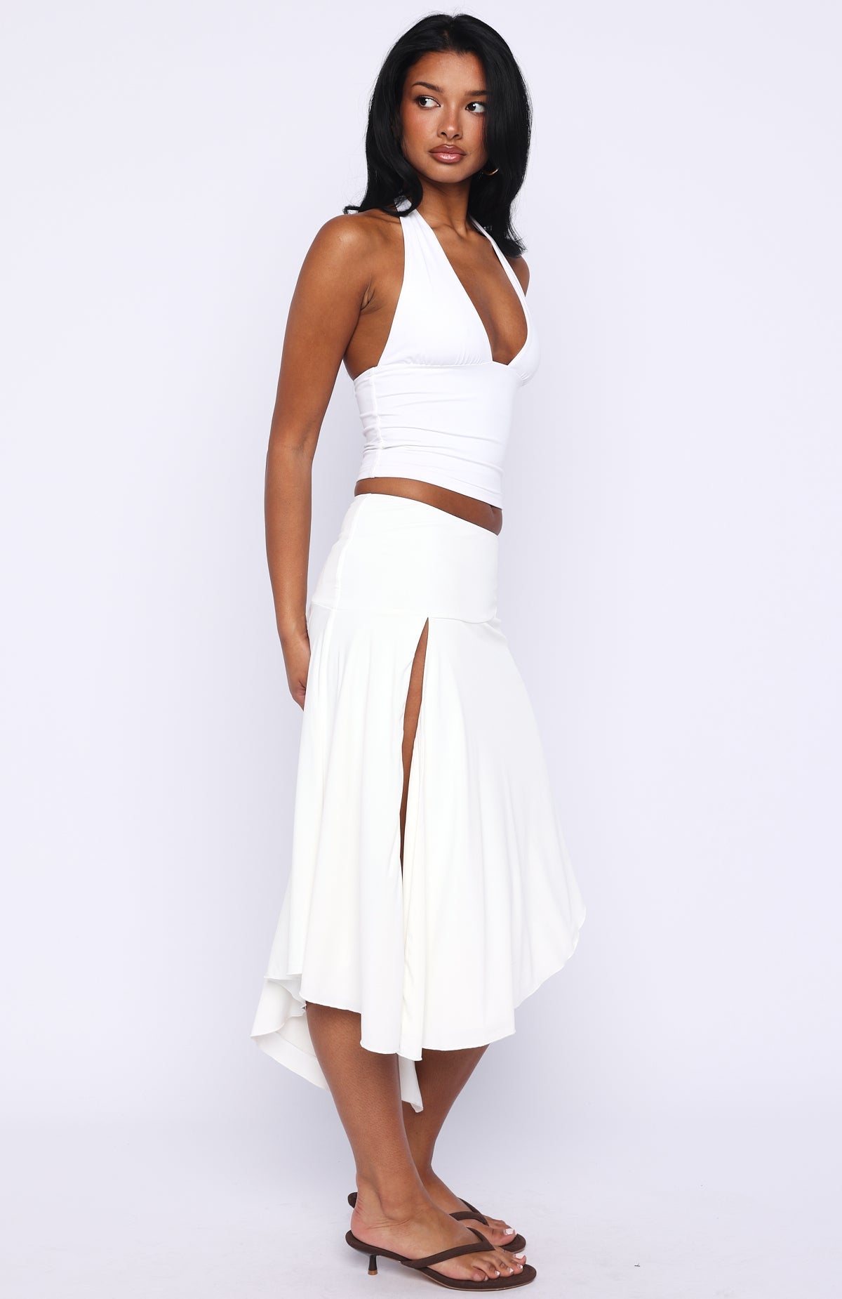 Trending Losing What We Had Midi Skirt White