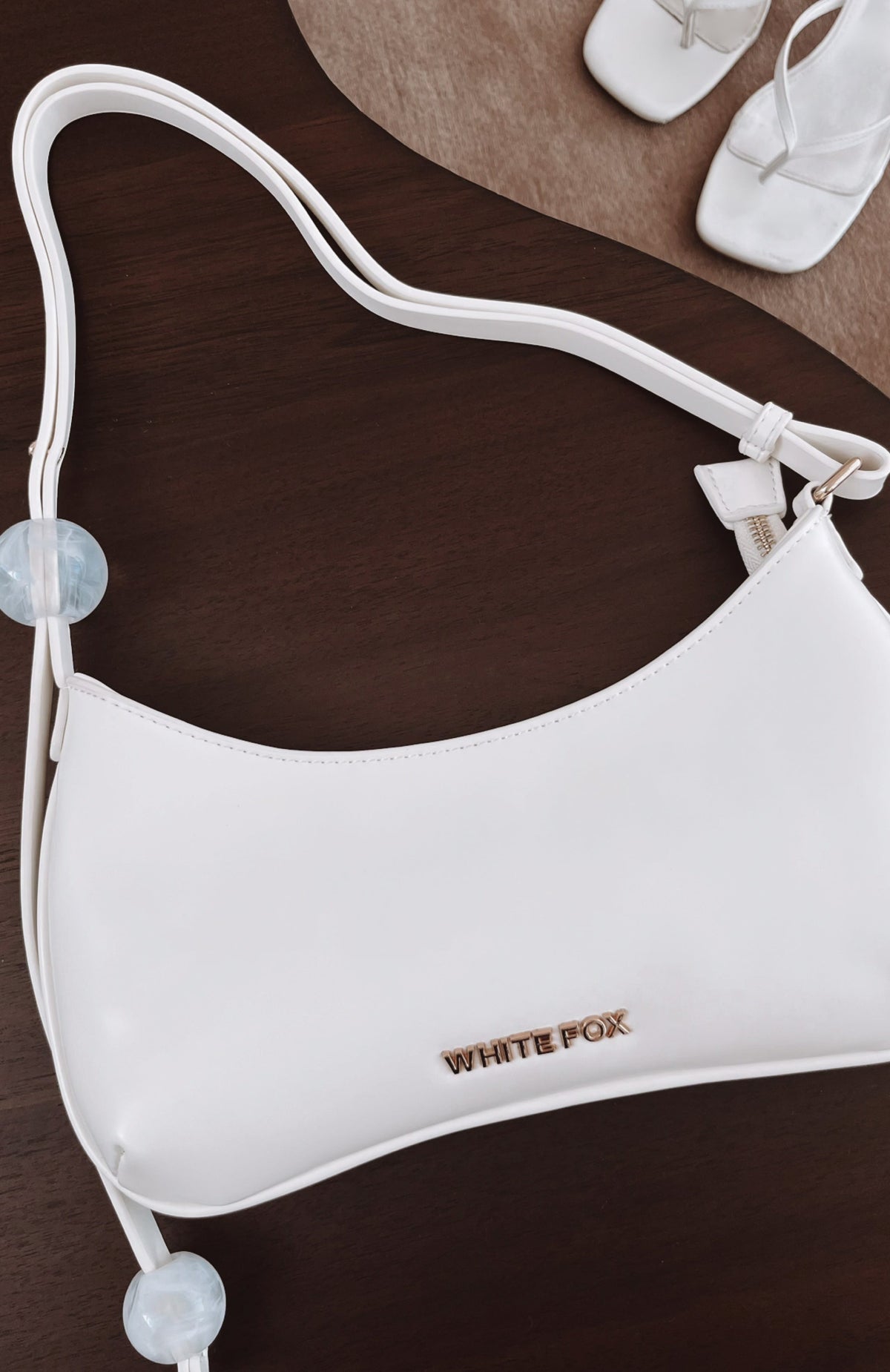 Trending Lotus Shoulder Bag Cream PU