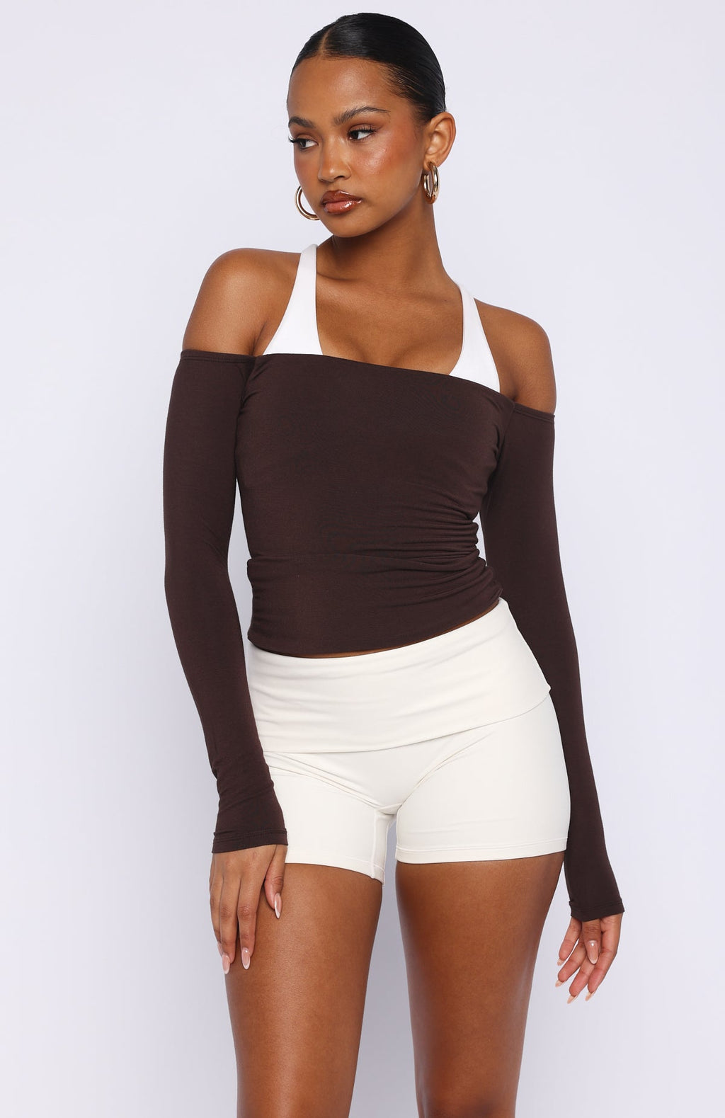 Trending Mad For You Long Sleeve Top Dark Chocolate