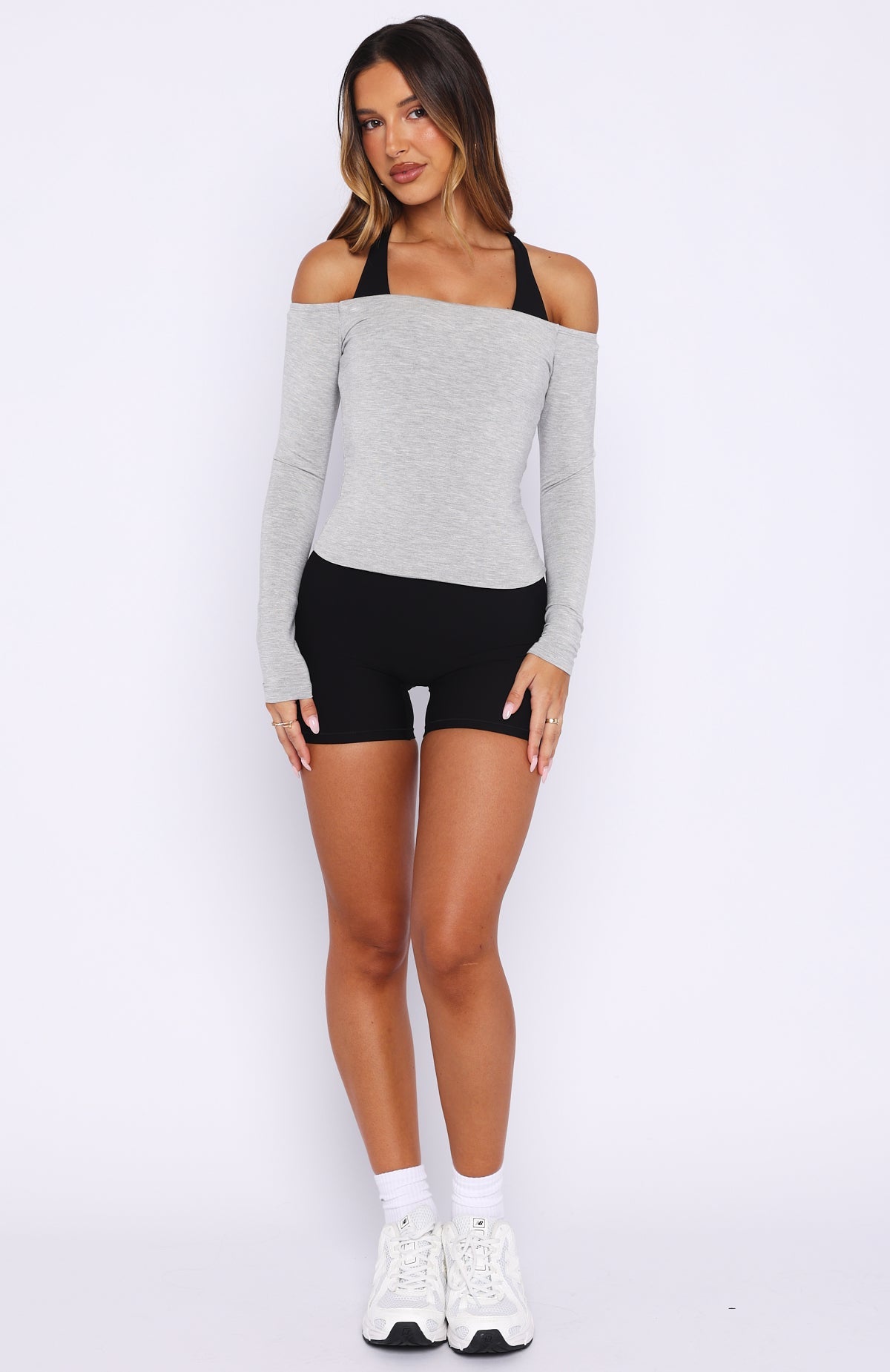 Trending Mad For You Long Sleeve Top Grey Marle