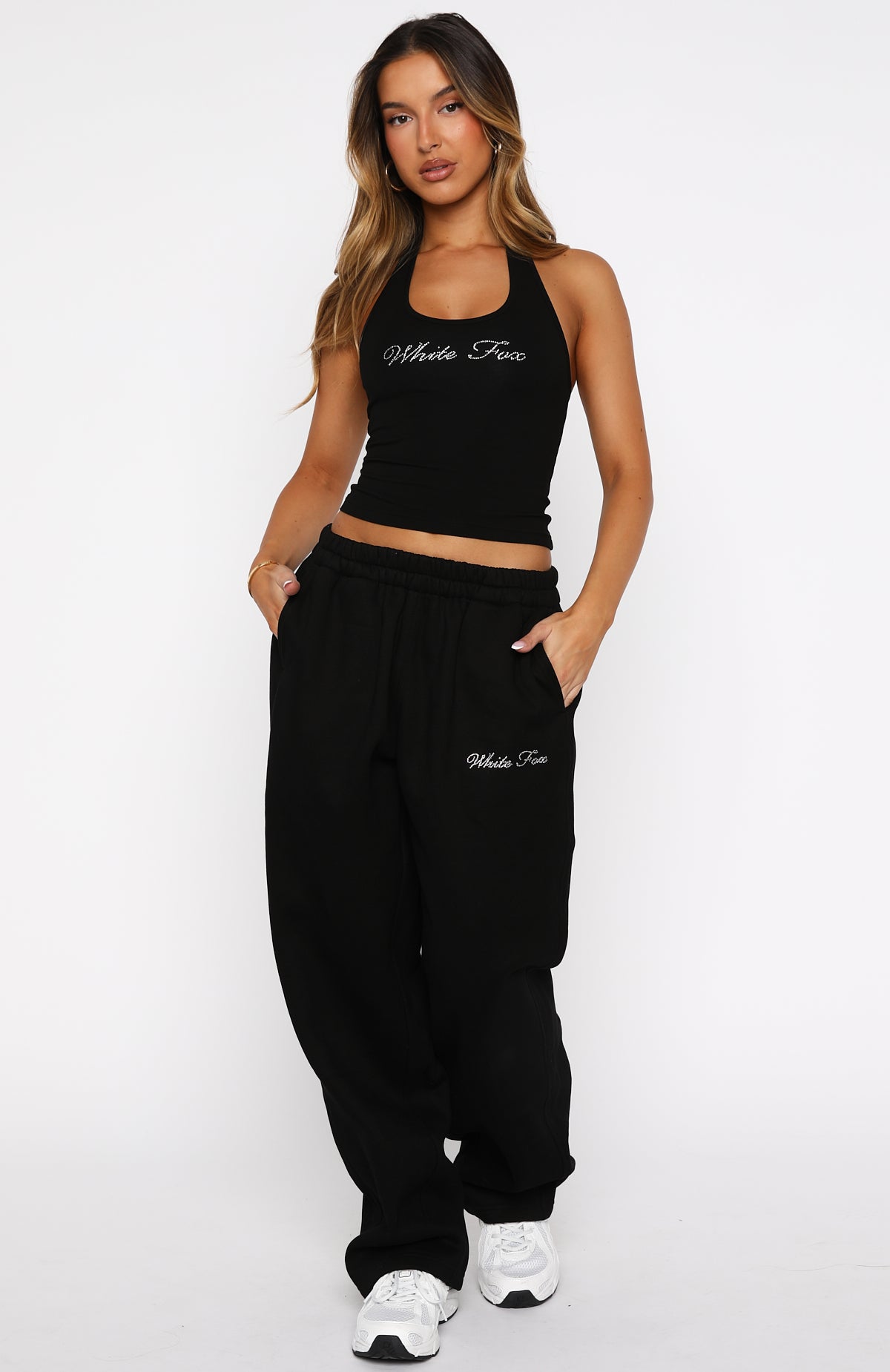 Trending Make It Or Break It Barrel Leg Sweatpants Black