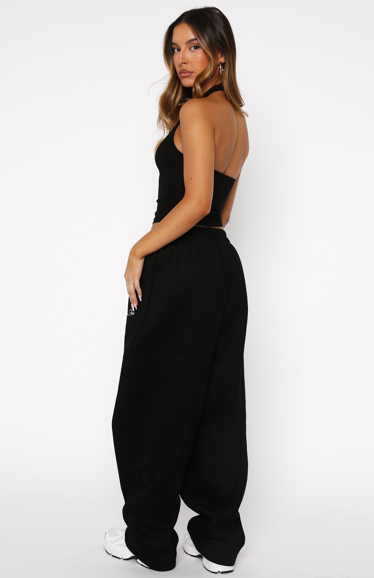 Trending Make It Or Break It Barrel Leg Sweatpants Black