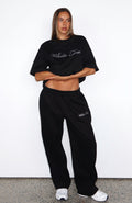 Trending Make It Or Break It Barrel Leg Sweatpants Black