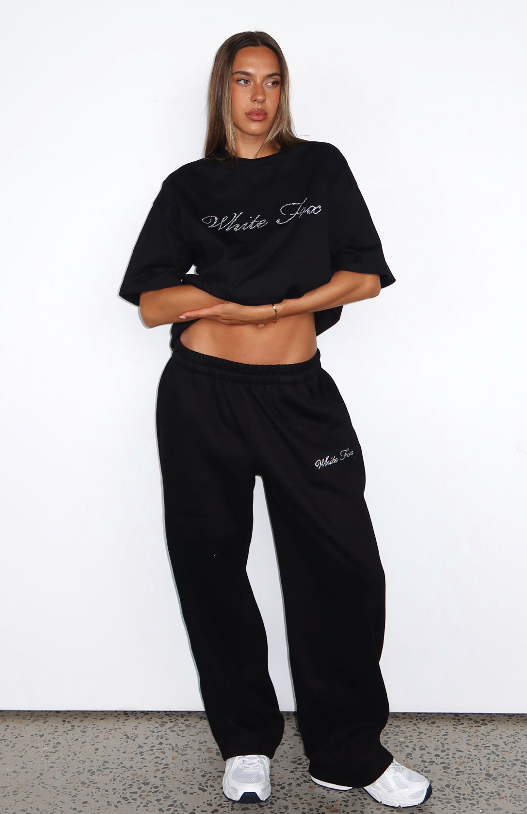 Trending Make It Or Break It Barrel Leg Sweatpants Black